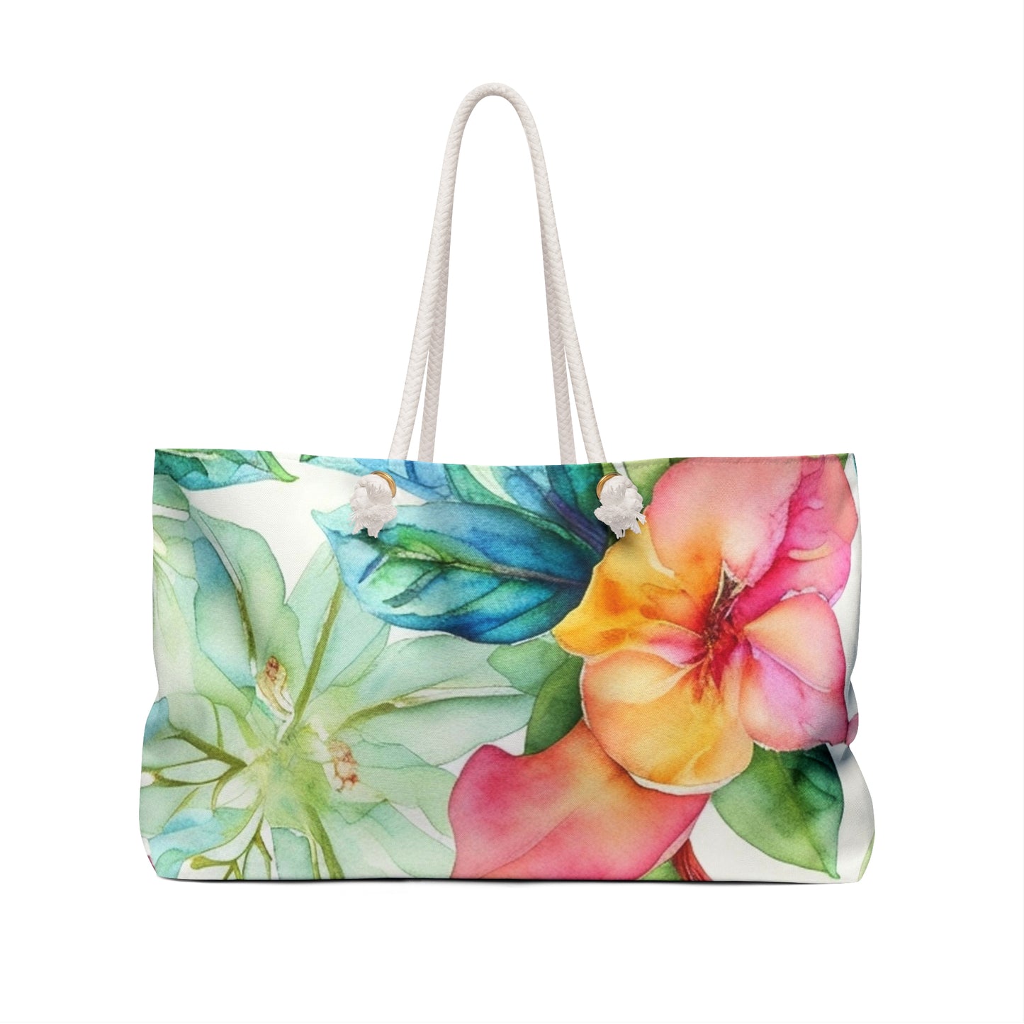 White Floral Weekender Bag