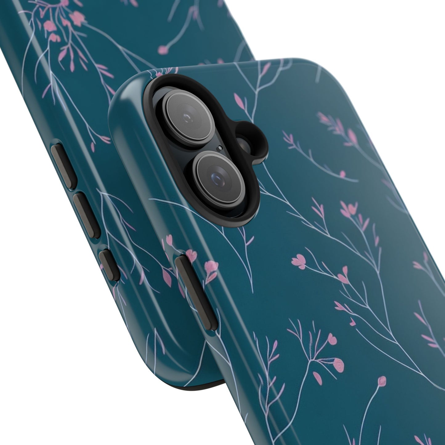 Teal Floral Tough Phone Case