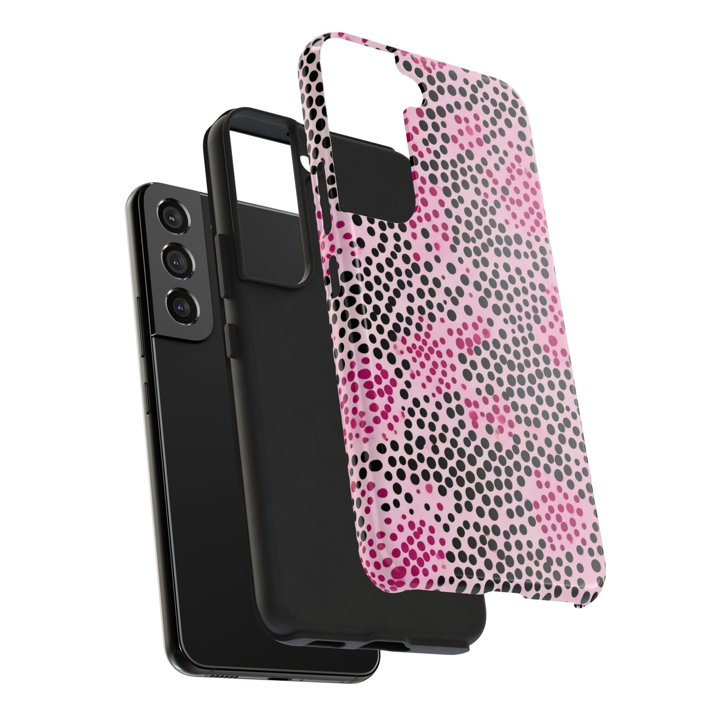 Pink and Black Dot Design Tough Phone Case