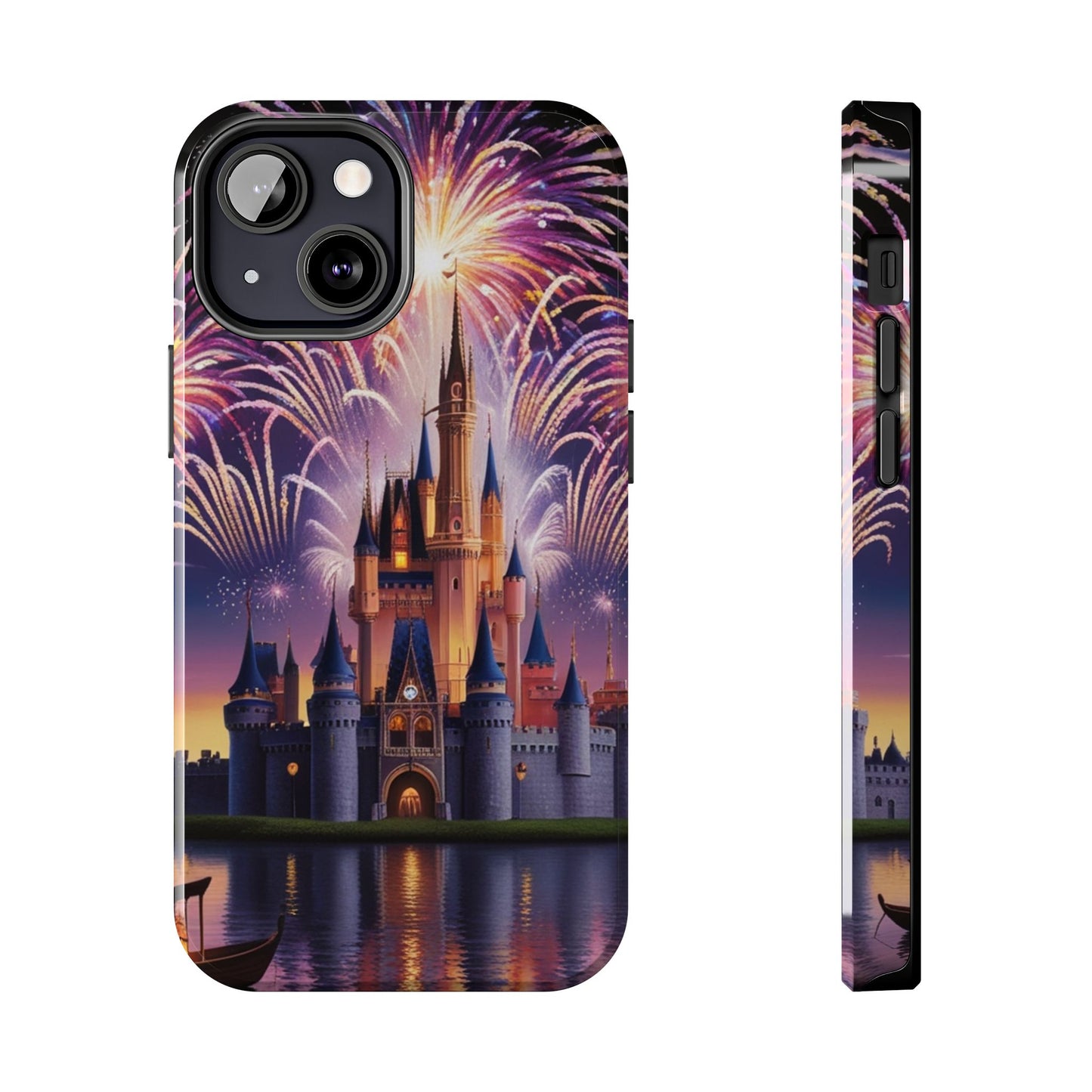 Magical Castle and Fireworks Tough Phone Case for iPhone 16 15 14 13 12 11 X 8 7 Samsung Galaxy S24 S23 S22 S21