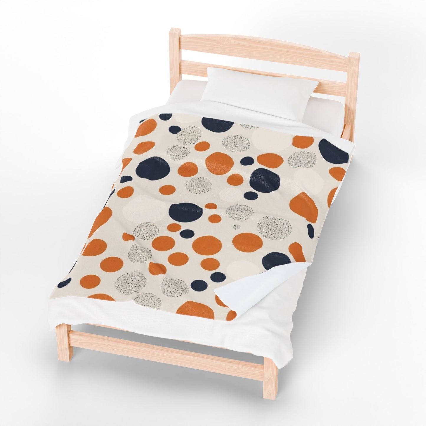 Orange Polka Dot Cozy Velveteen Blanket