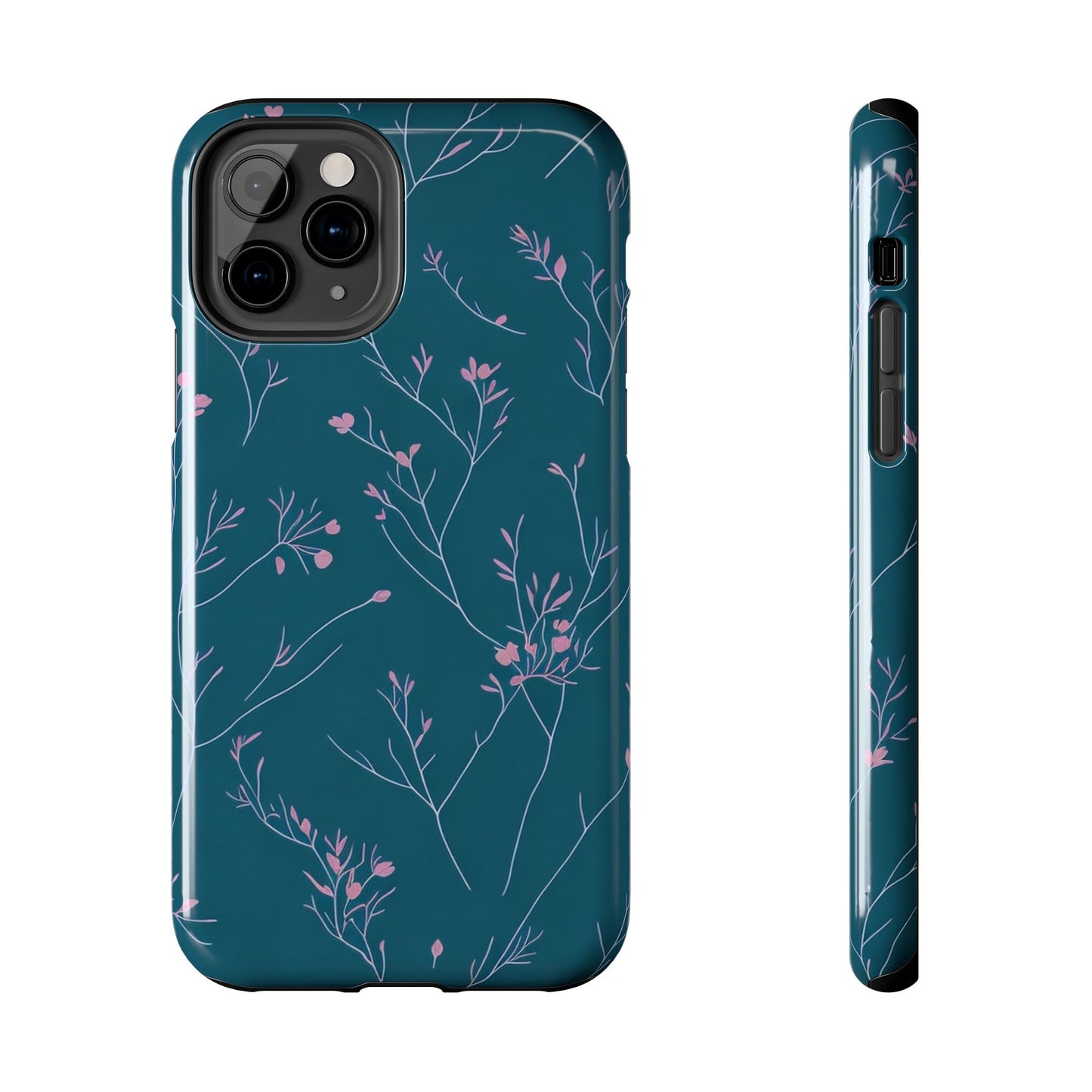 Teal Floral Tough Phone Case