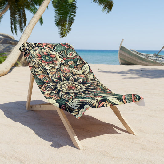 Boho Floral Beach Towel