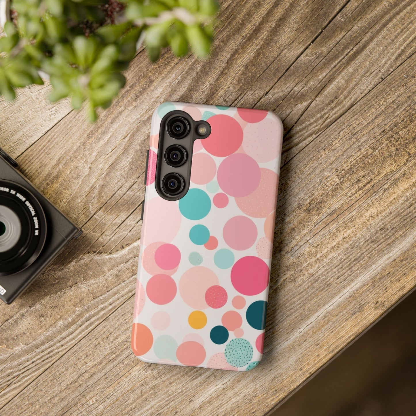 Pink Polka Dot Phone Case for iPhone 16 15 14 13 12 11 X 8 7 Samsung Galaxy S24 S23 S22 S21