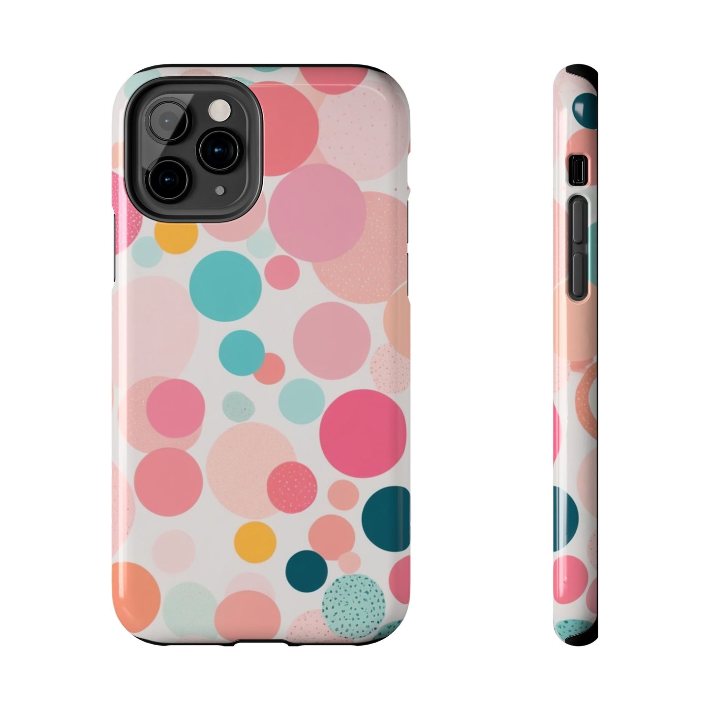 Pink Polka Dot Phone Case for iPhone 16 15 14 13 12 11 X 8 7 Samsung Galaxy S24 S23 S22 S21