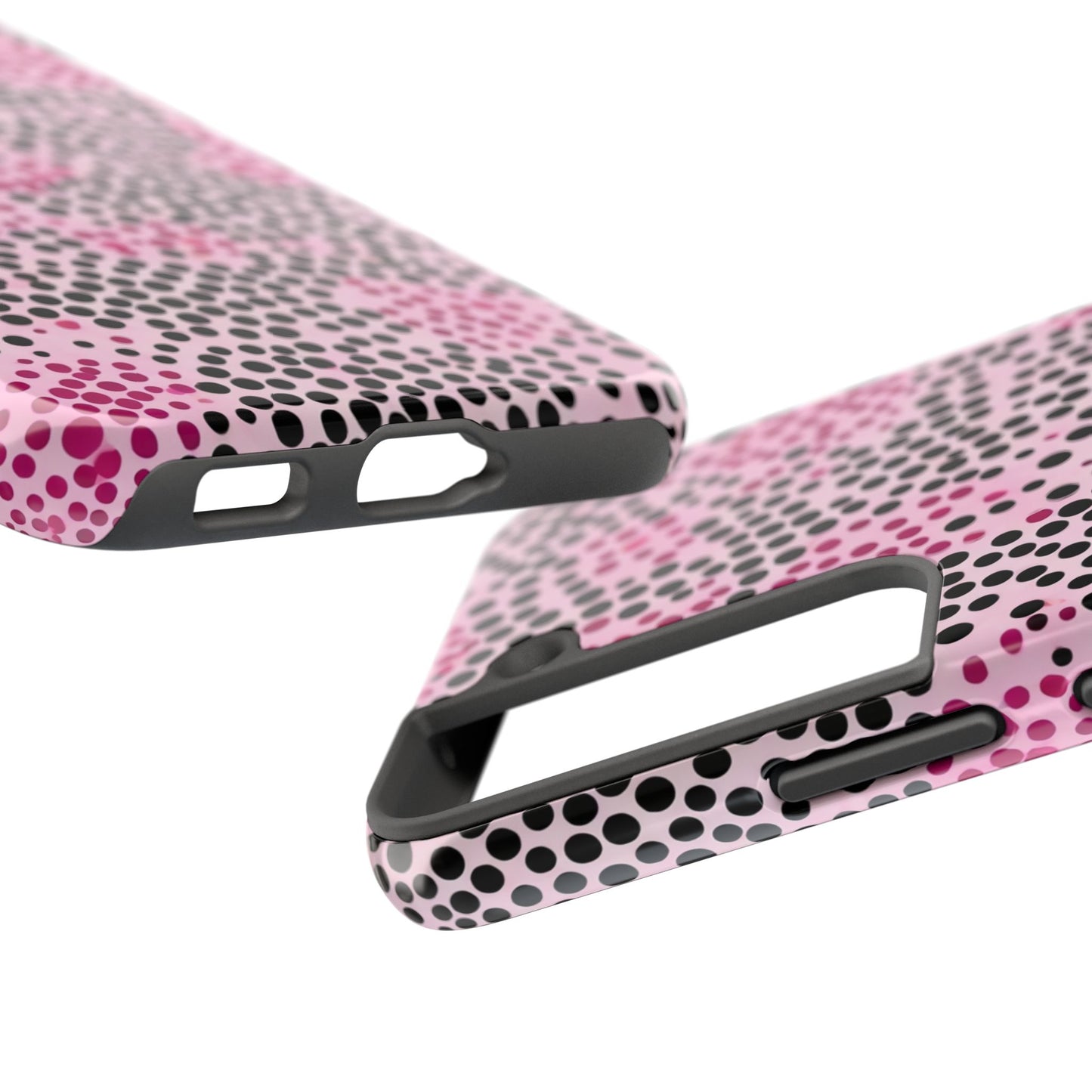 Pink and Black Dot Design Tough Phone Case