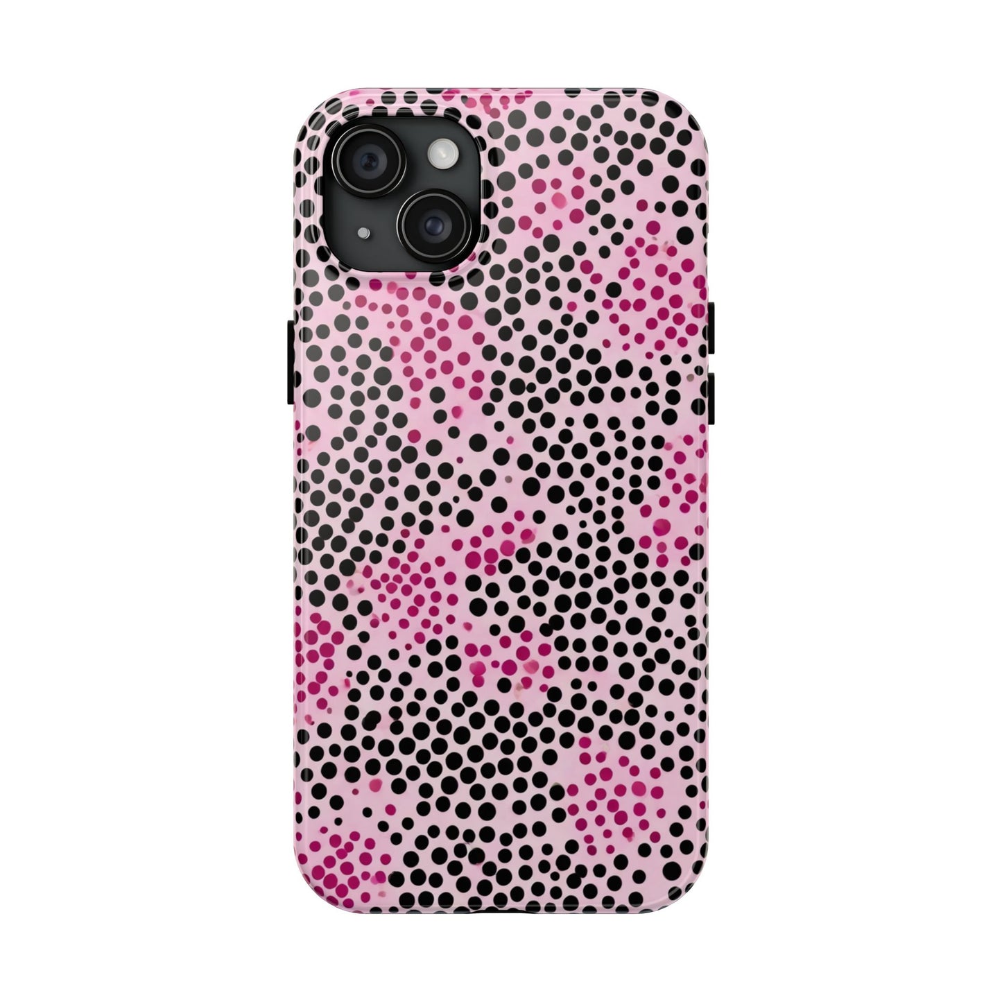 Pink and Black Dot Design Tough Phone Case