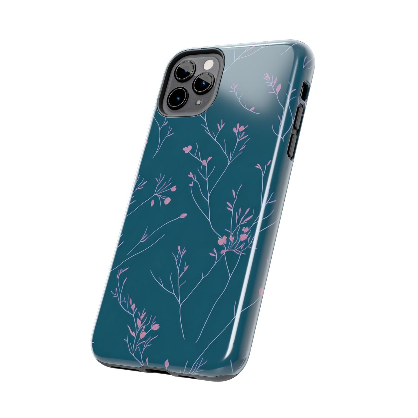 Teal Floral Tough Phone Case