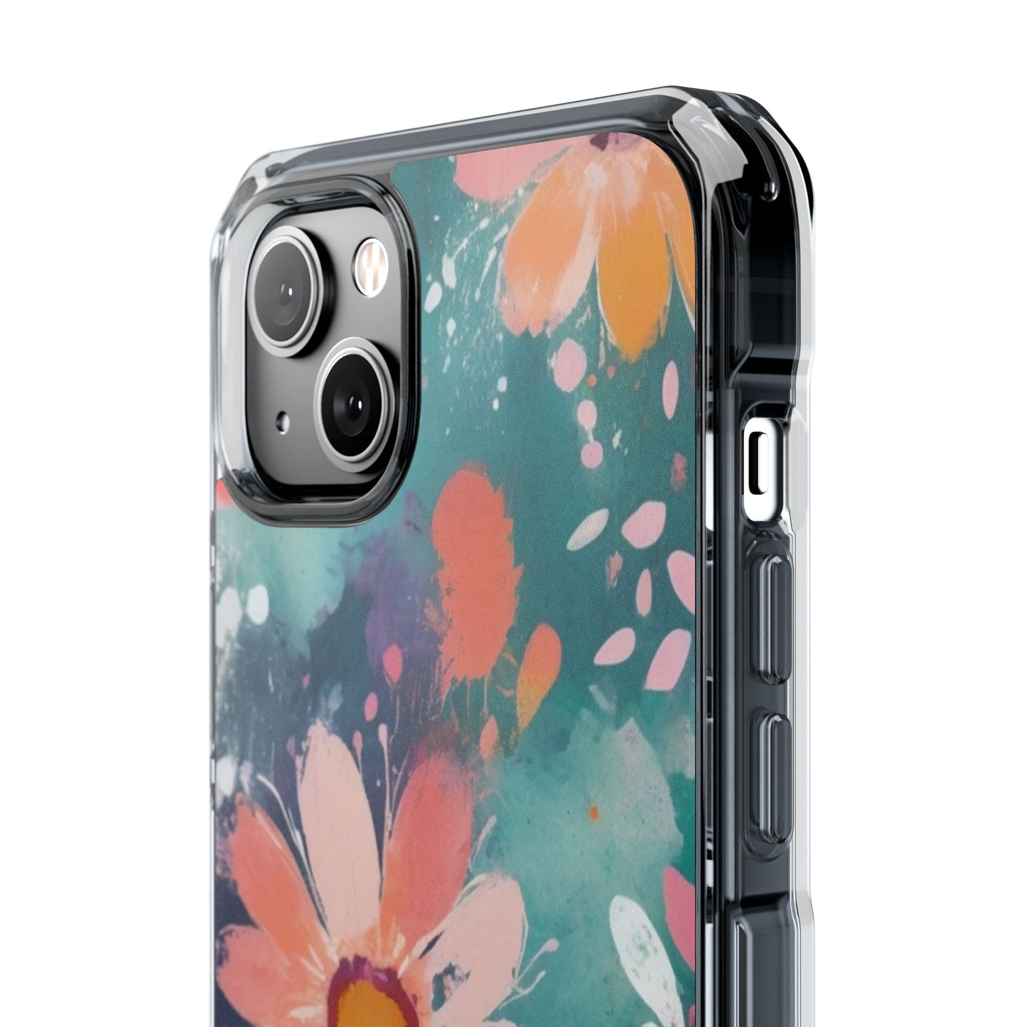 Pastel Floral Magnetic Clear Impact Case for iPhone 16 15 14