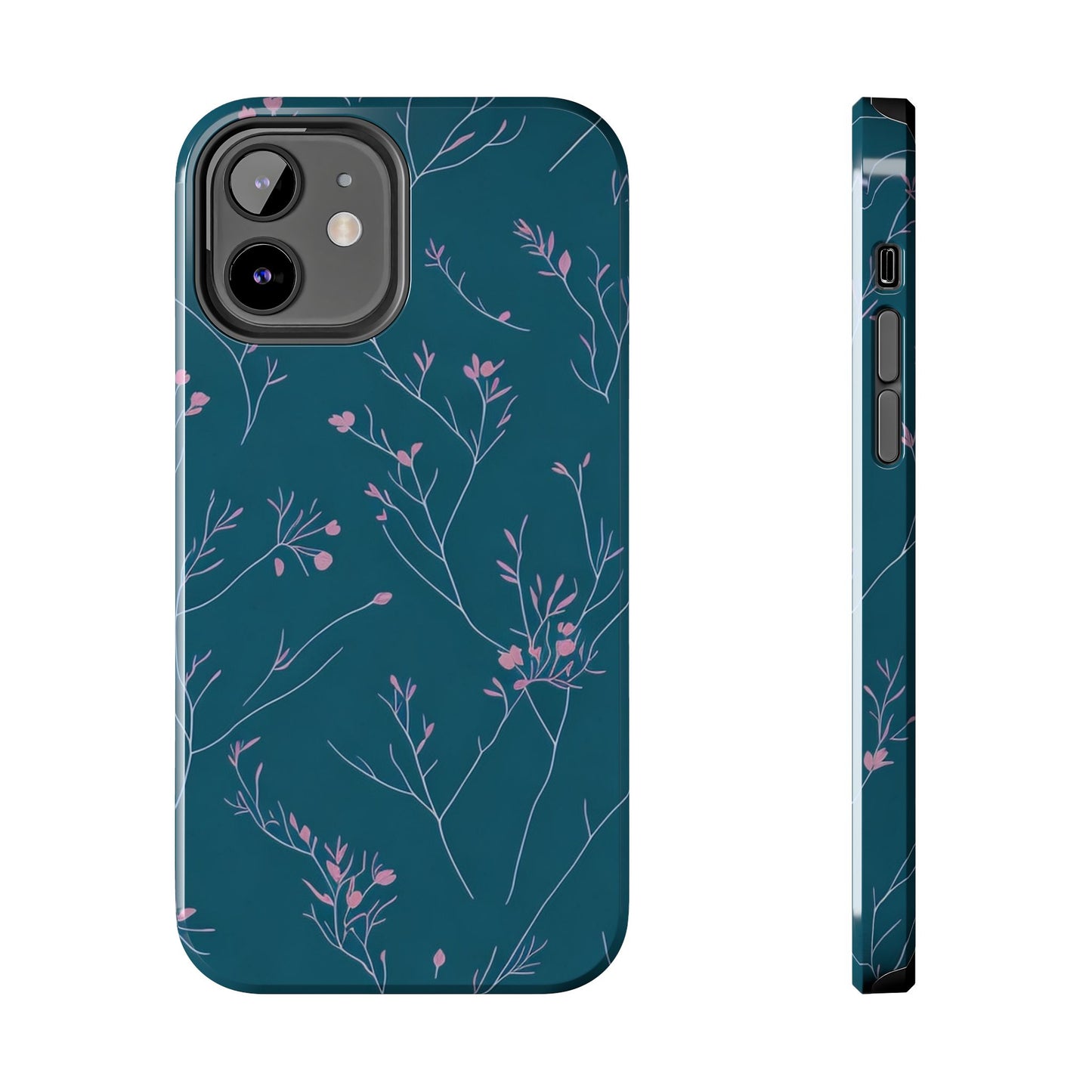 Teal Floral Tough Phone Case