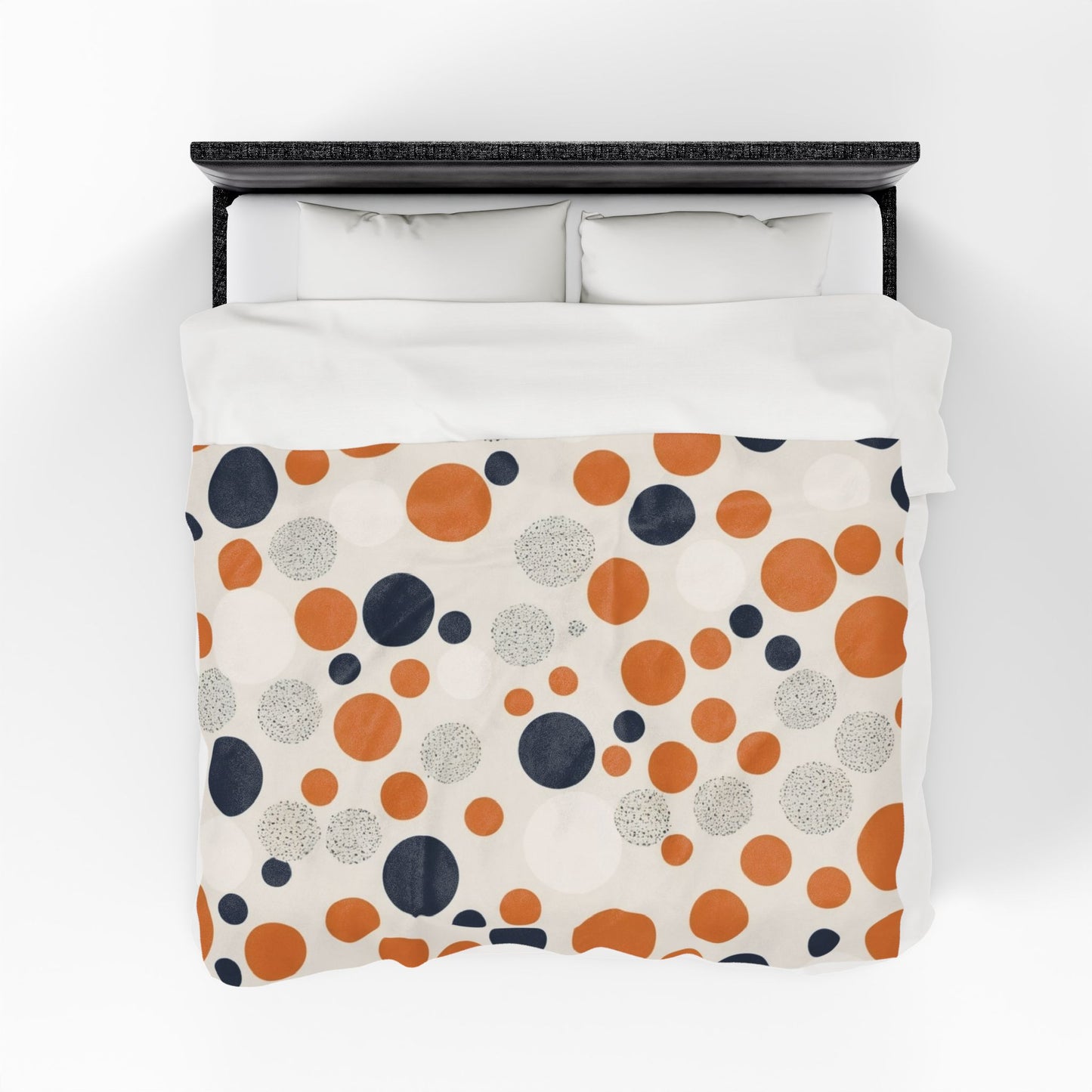 Orange Polka Dot Cozy Velveteen Blanket