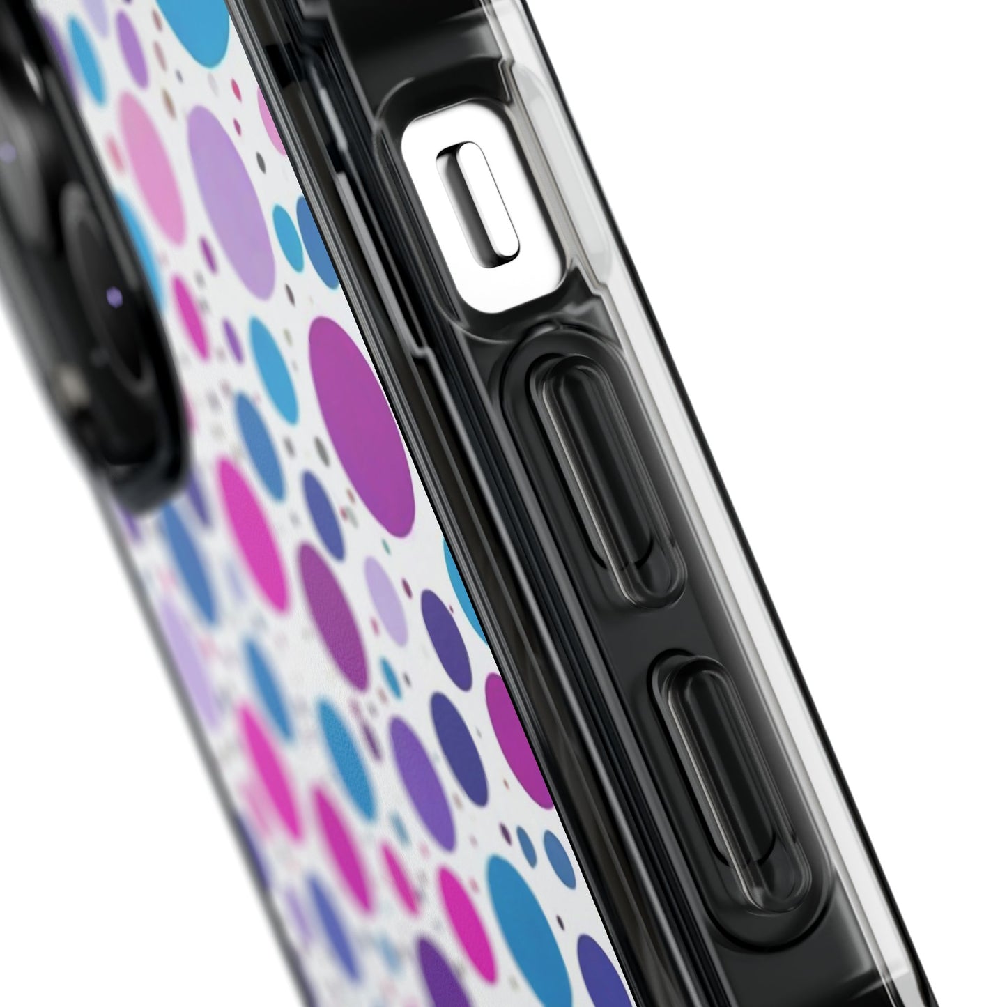 Polka Dot Design Magnetic Clear Impact Case for iPhone 16 15 14