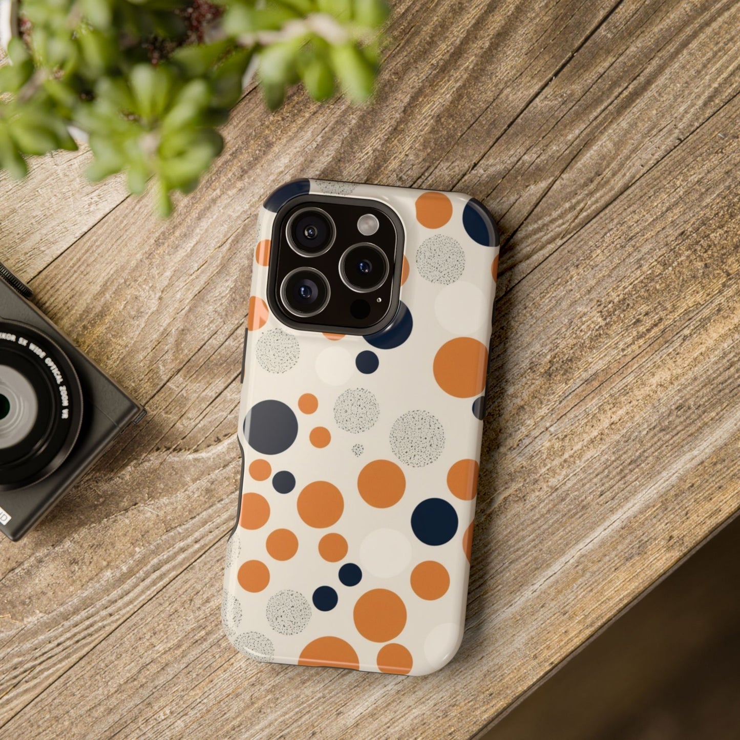 Orange Polka Dot Magnetic Phone Case