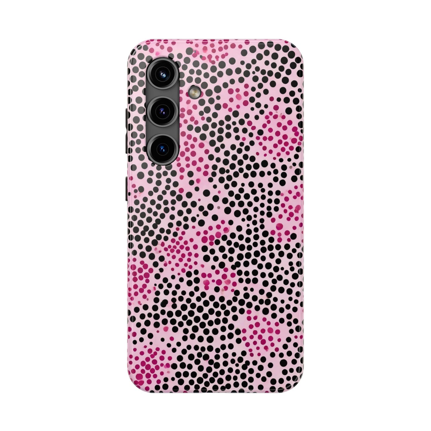 Pink and Black Dot Design Tough Phone Case