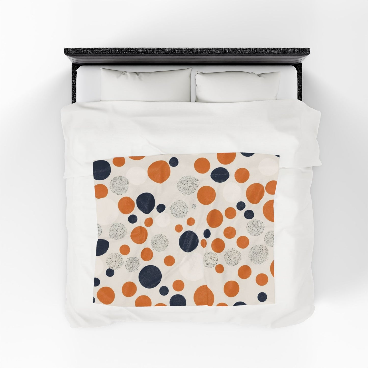 Orange Polka Dot Cozy Velveteen Blanket