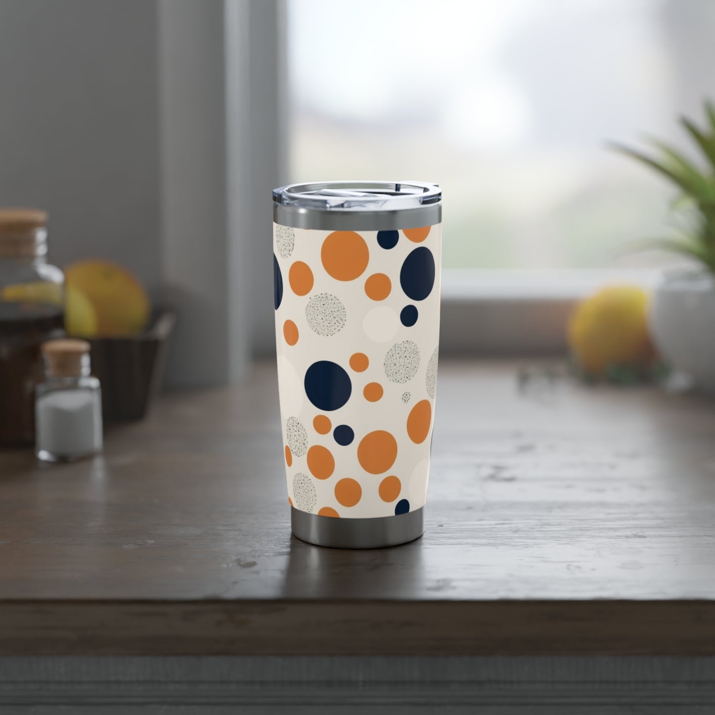 Orange Polka Dot Travel Tumbler 20oz