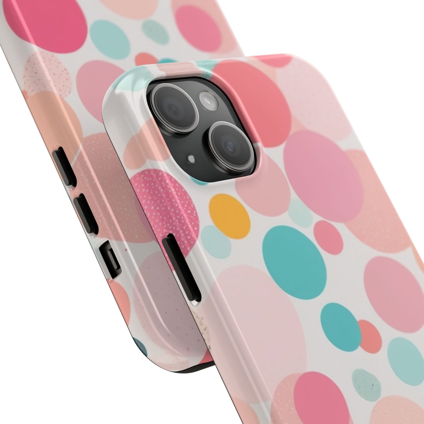 Pink Polka Dot Phone Case for iPhone 16 15 14 13 12 11 X 8 7 Samsung Galaxy S24 S23 S22 S21