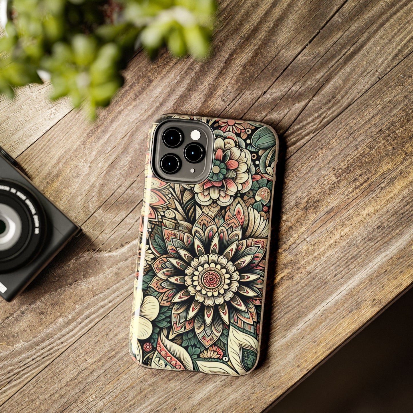 Boho Floral Tough Case for iPhone 16 15 14 13 12 11 X 8 7 Samsung Galaxy S24 S23 S22 S21