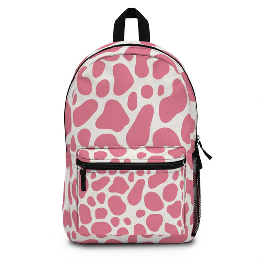 Pink Giraffe Print Backpack