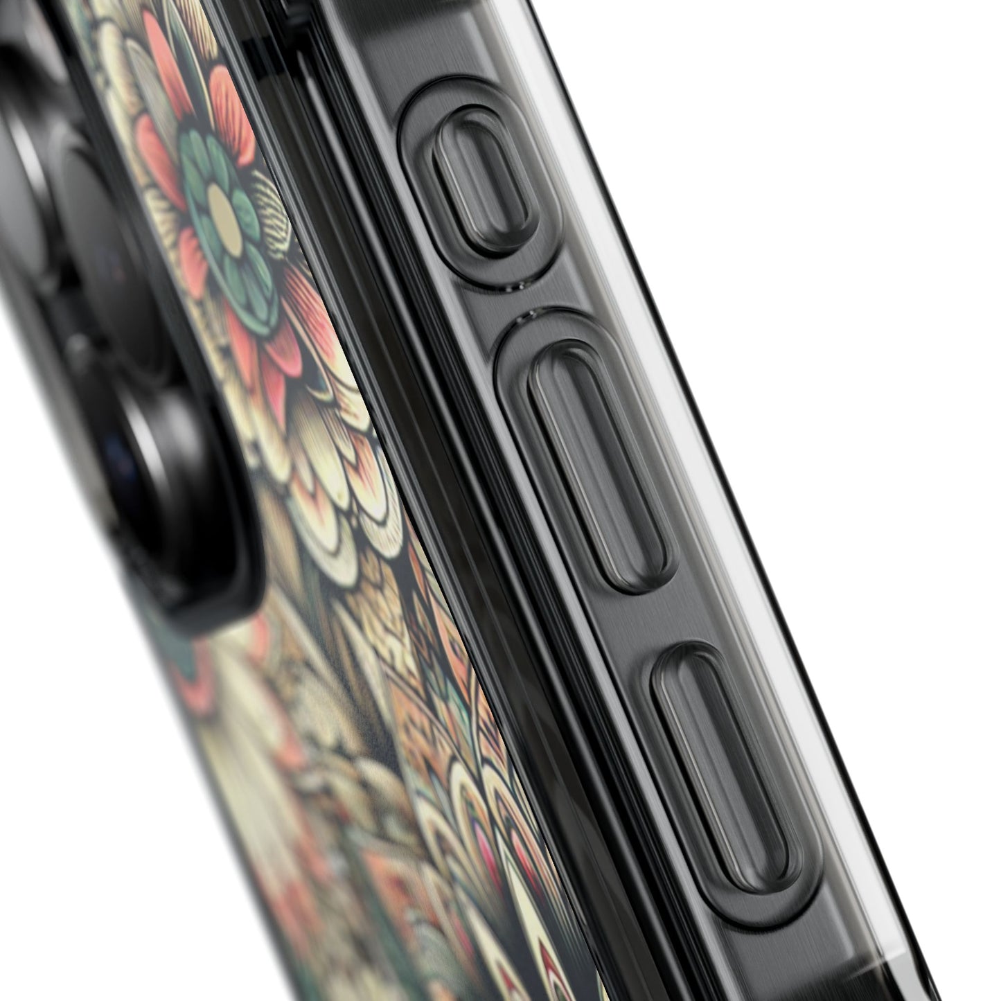 Boho Floral Magnetic Clear Impact Case for iPhone 16 15 14