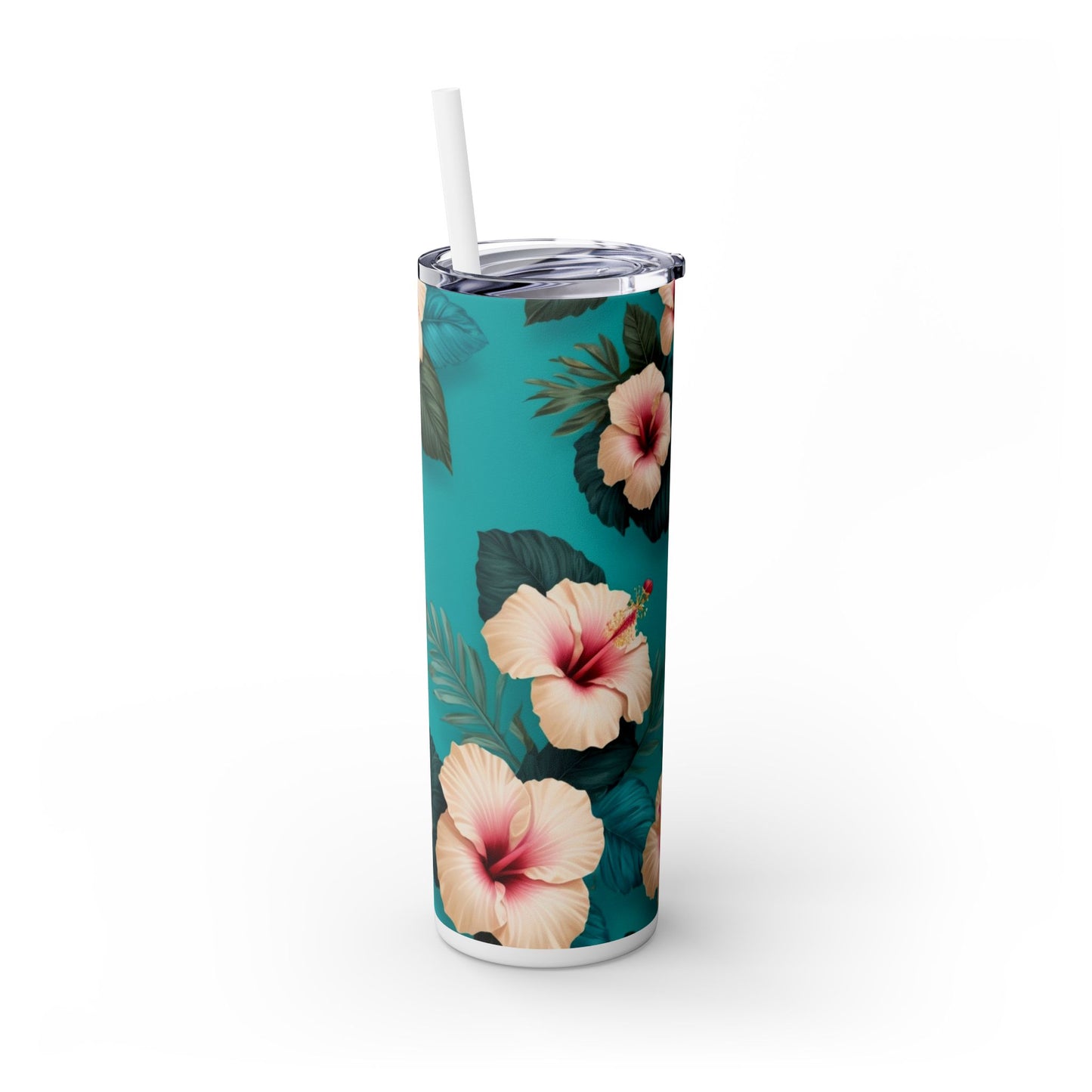 Tropical Floral Skinny Tumbler with Straw -20oz