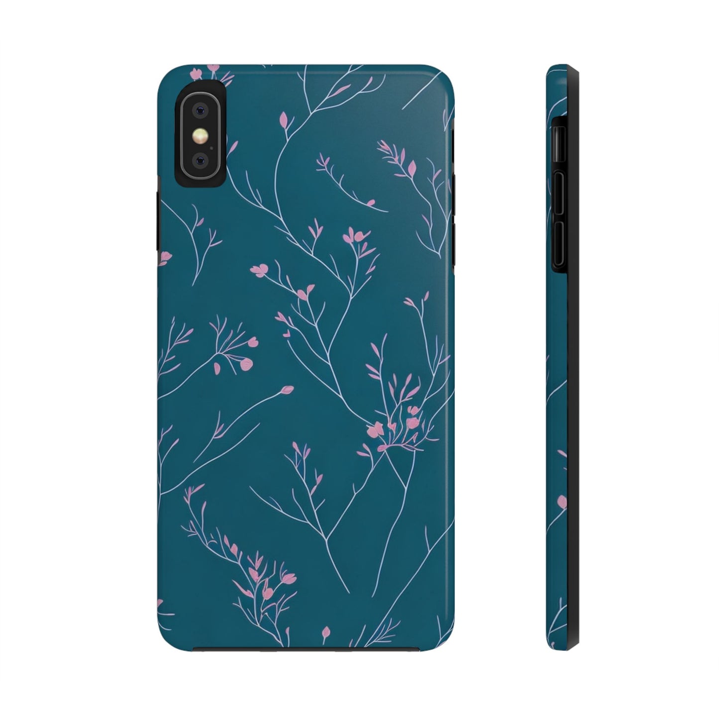 Teal Floral Tough Phone Case