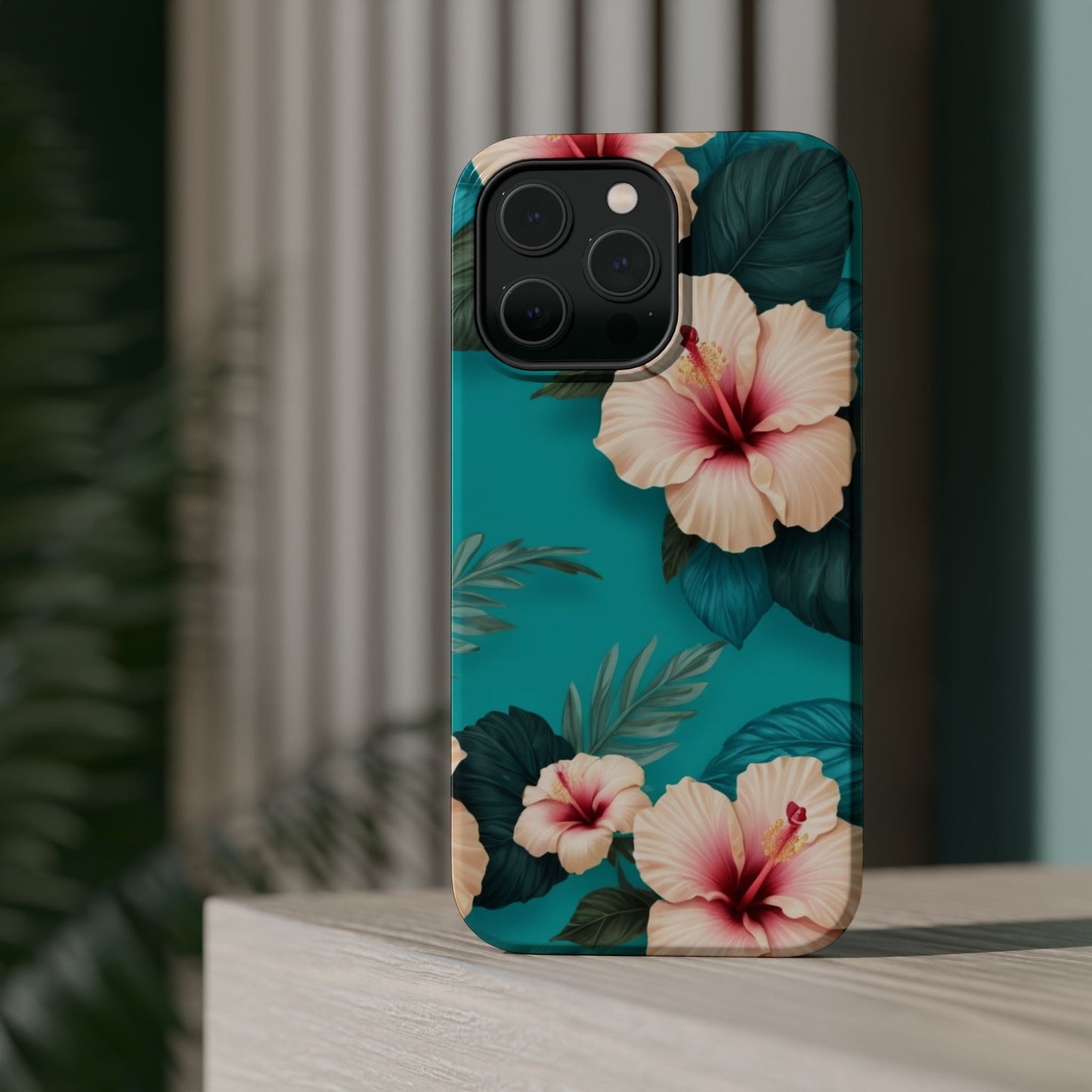 Tropical Floral Magnetic Tough Phone Case for iPhone 16 15 14 13