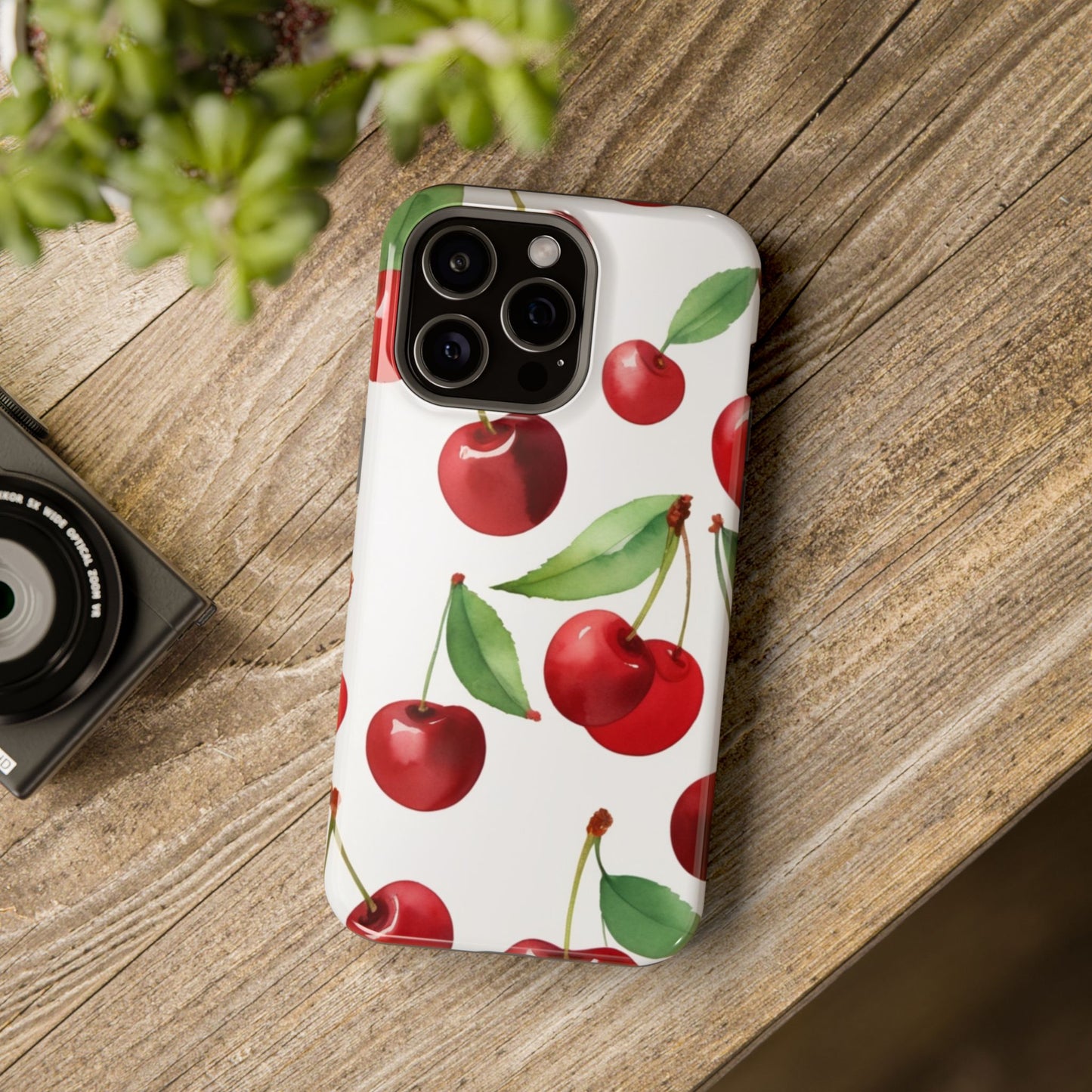 Cherry Print Magnetic Tough Case