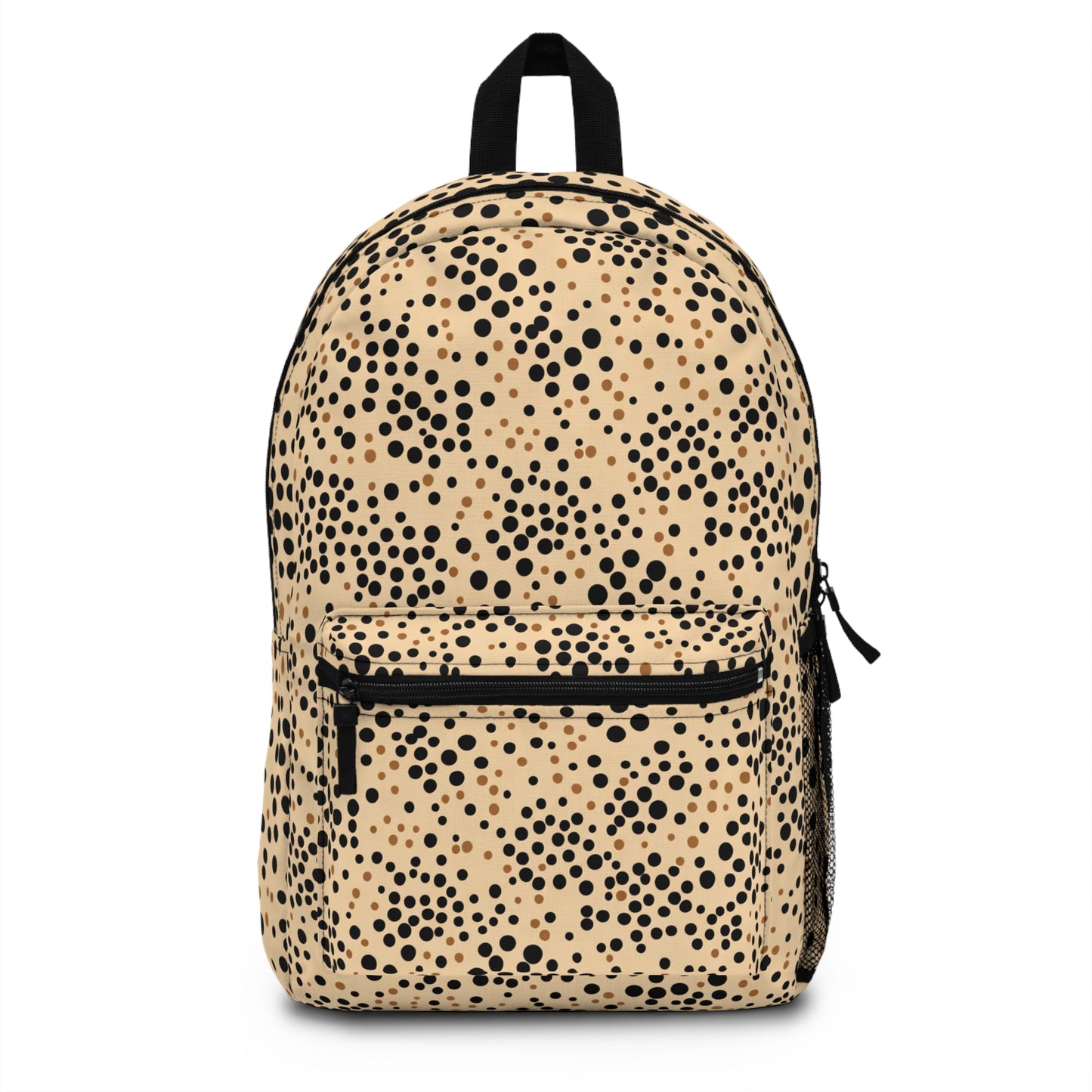 Tan and Black Polka Dot Backpack