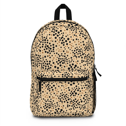 Tan and Black Polka Dot Backpack