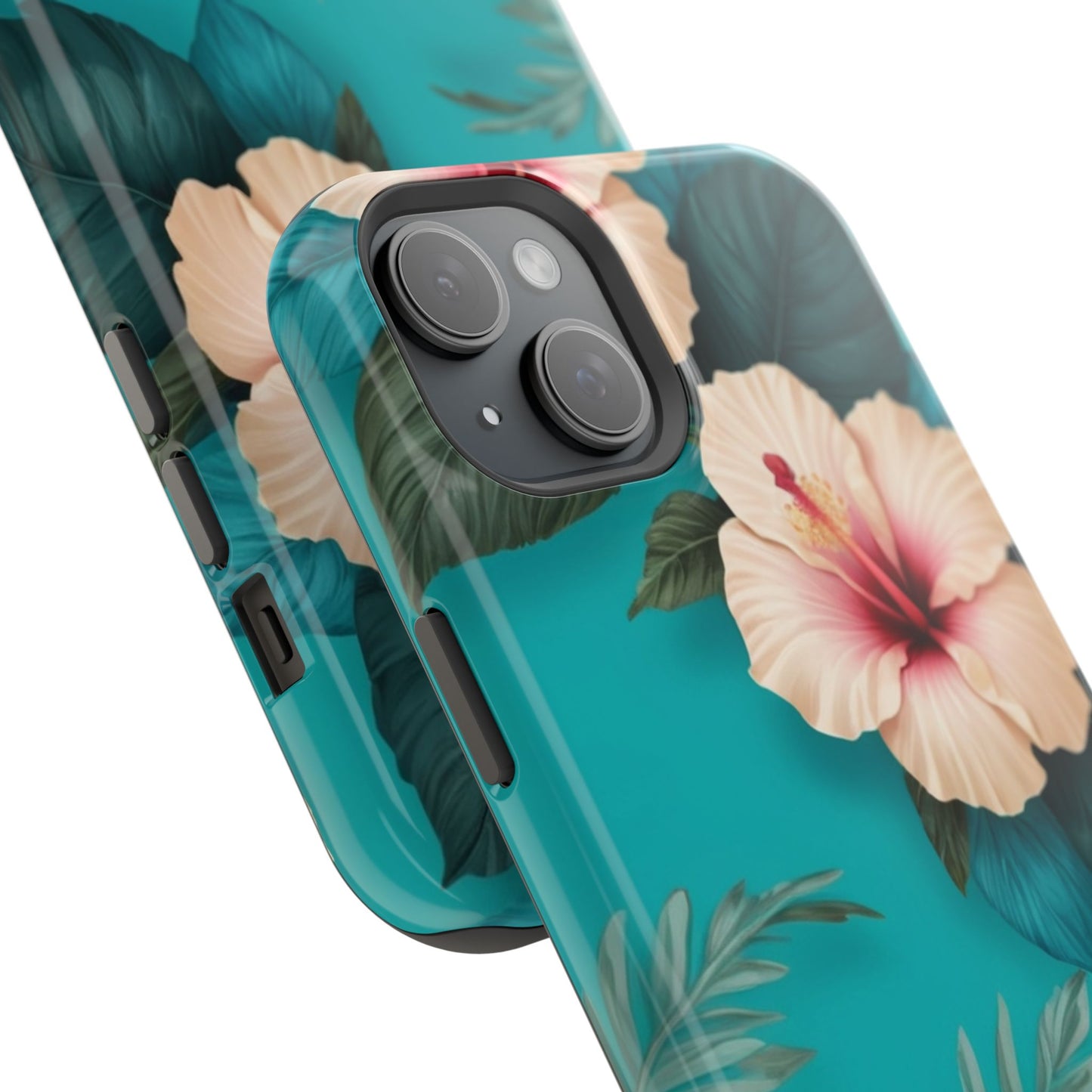 Tropical Floral Magnetic Tough Phone Case for iPhone 16 15 14 13