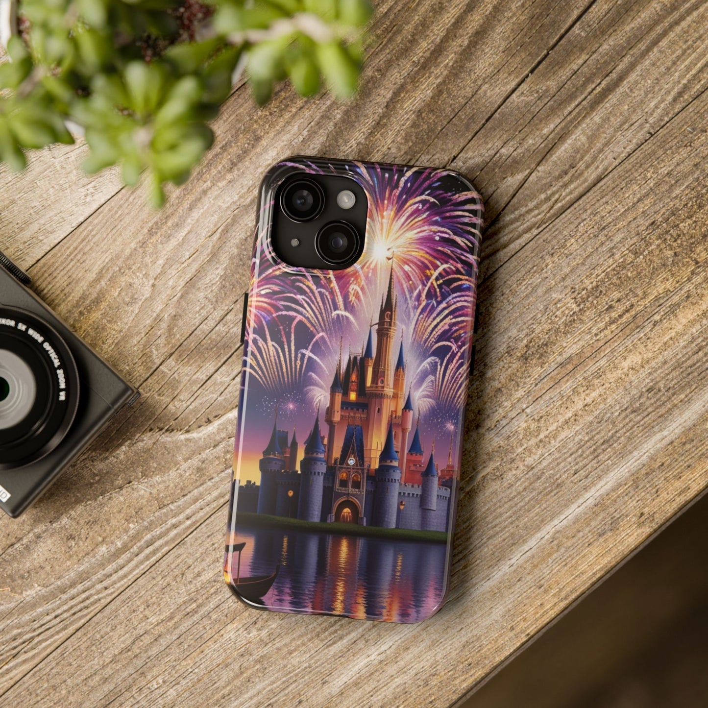 Magical Castle and Fireworks Tough Phone Case for iPhone 16 15 14 13 12 11 X 8 7 Samsung Galaxy S24 S23 S22 S21
