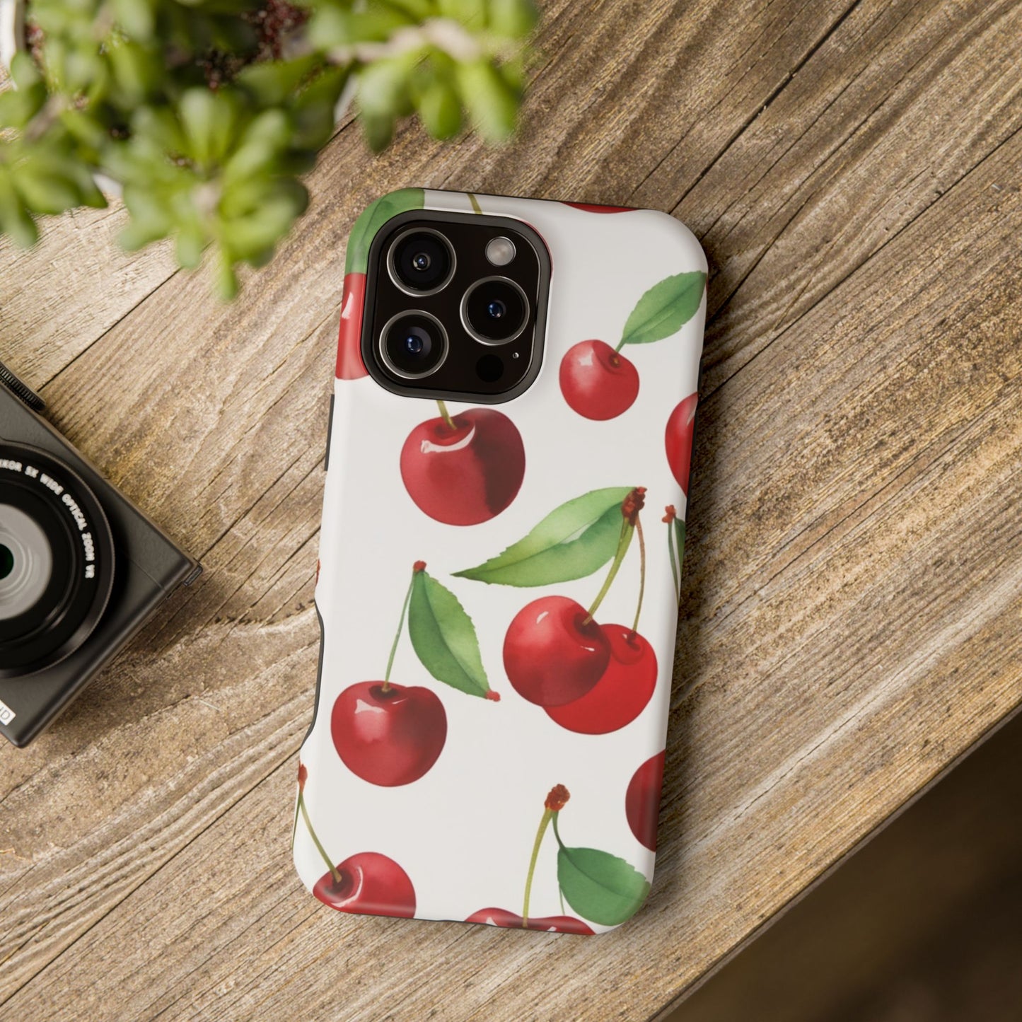 Cherry Print Magnetic Tough Case
