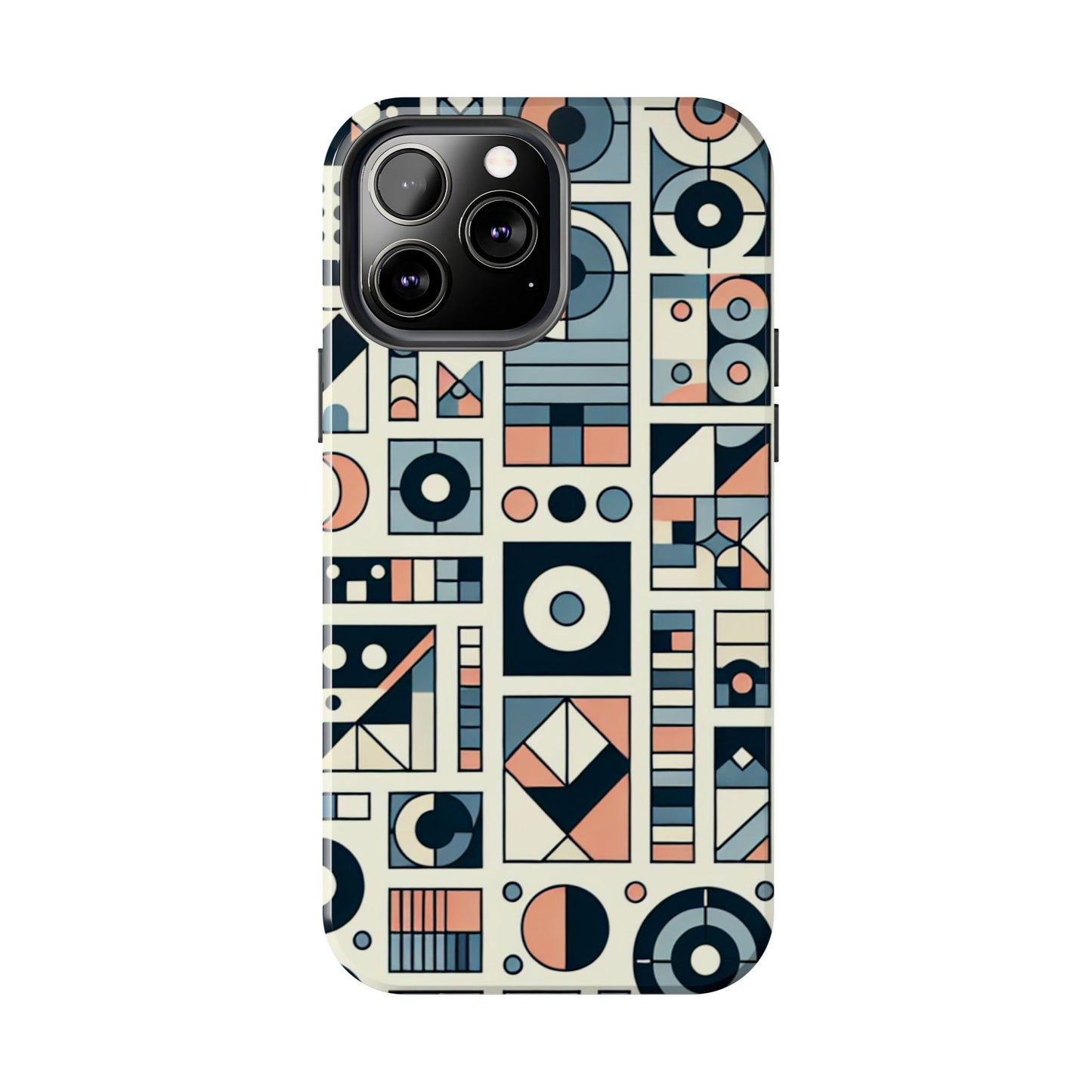 Geometric Print Tough Phone Case for iPhone 16 15 14 13 12 11 X 8 7 Samsung Galaxy S24 S23 S22 S21