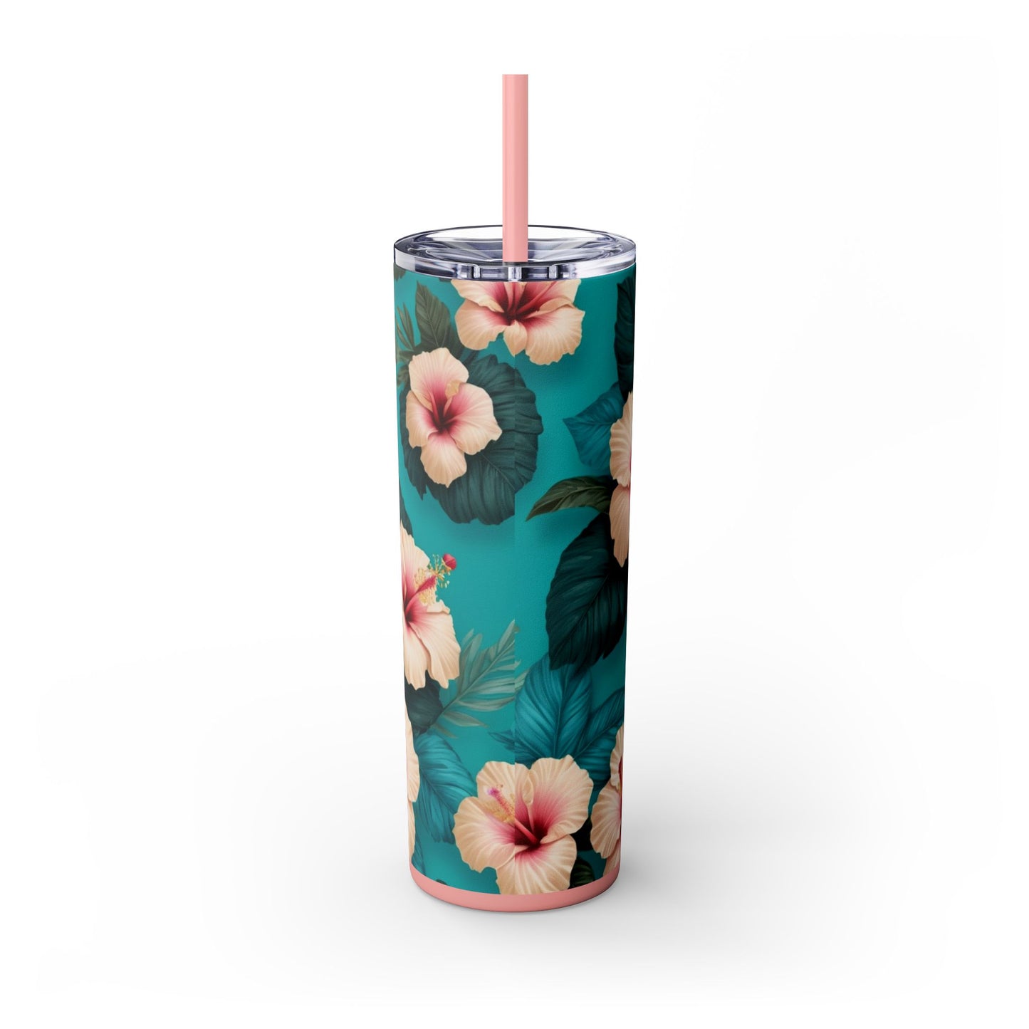 Tropical Floral Skinny Tumbler with Straw -20oz