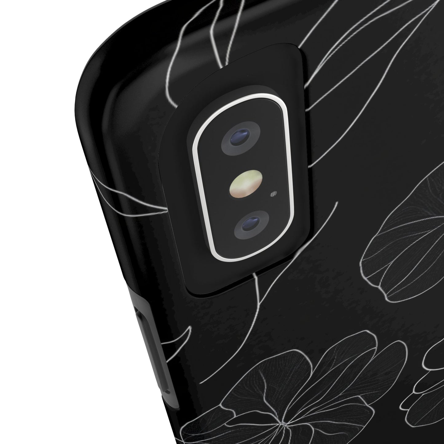 Black Floral Tough Phone Case