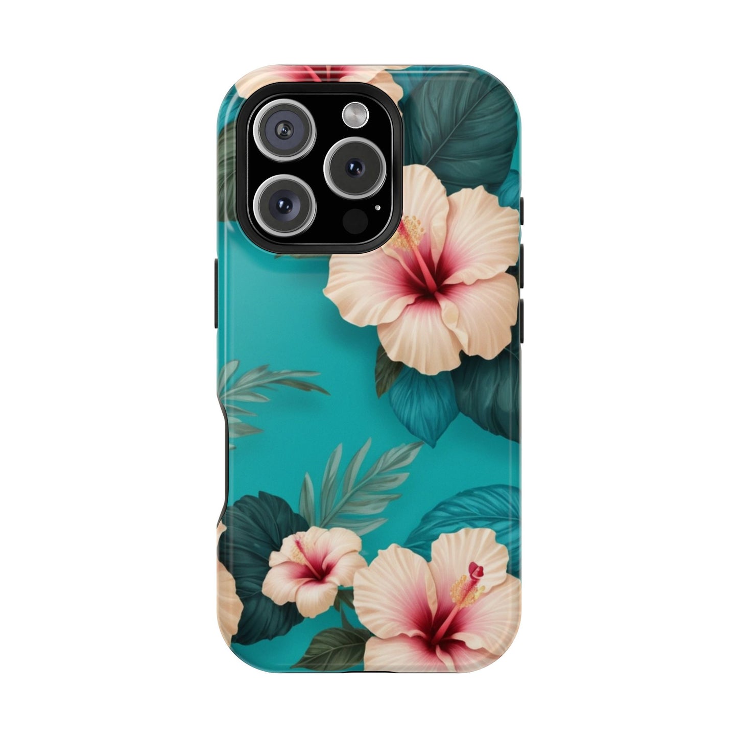 Tropical Floral Magnetic Tough Phone Case for iPhone 16 15 14 13