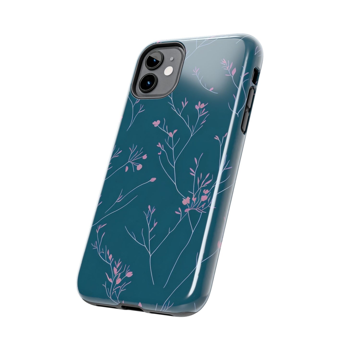 Teal Floral Tough Phone Case