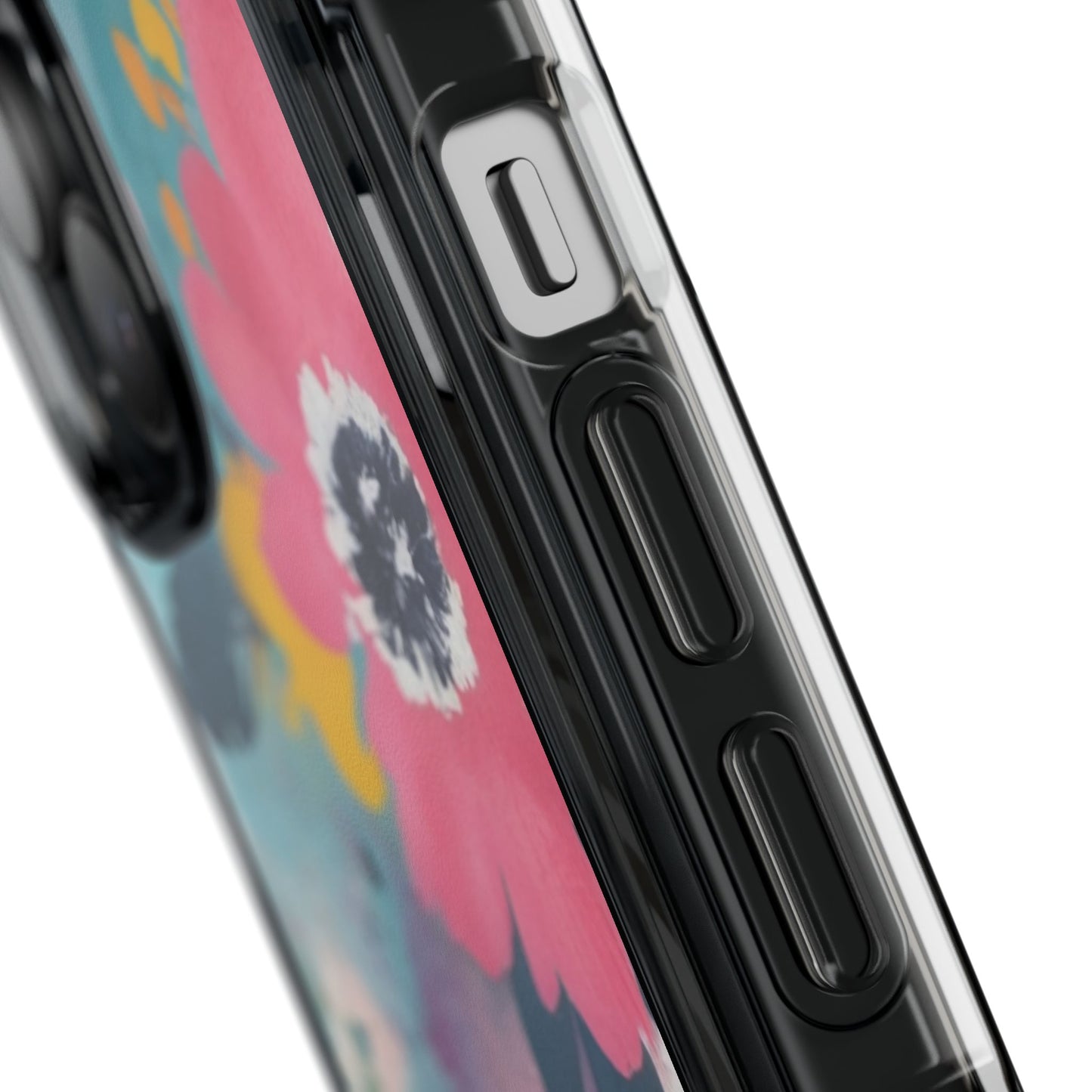 Vibrant Floral Magnetic Clear Impact Case for iPhone 16 15 14