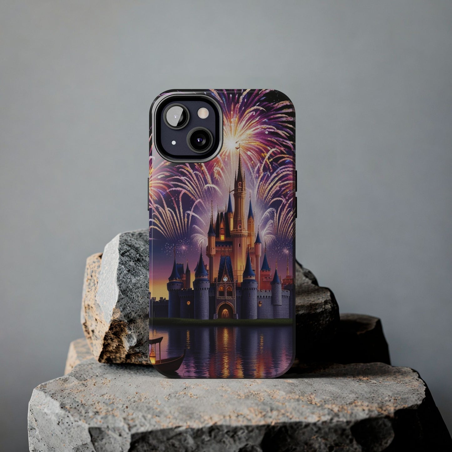 Magical Castle and Fireworks Tough Phone Case for iPhone 16 15 14 13 12 11 X 8 7 Samsung Galaxy S24 S23 S22 S21