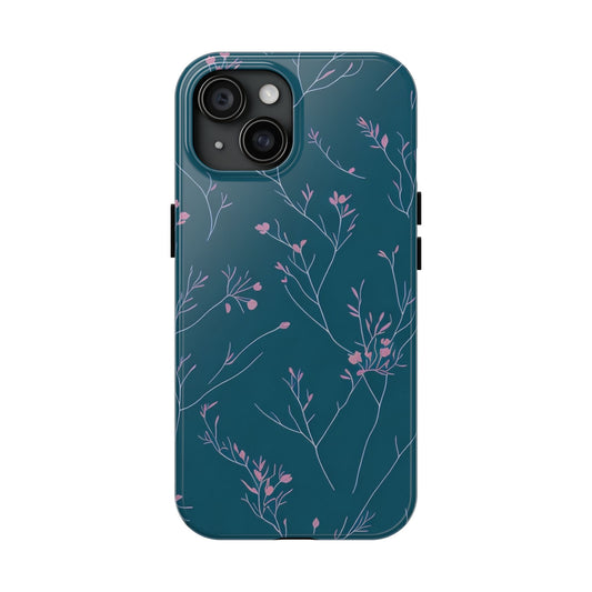 Teal Floral Tough Phone Case