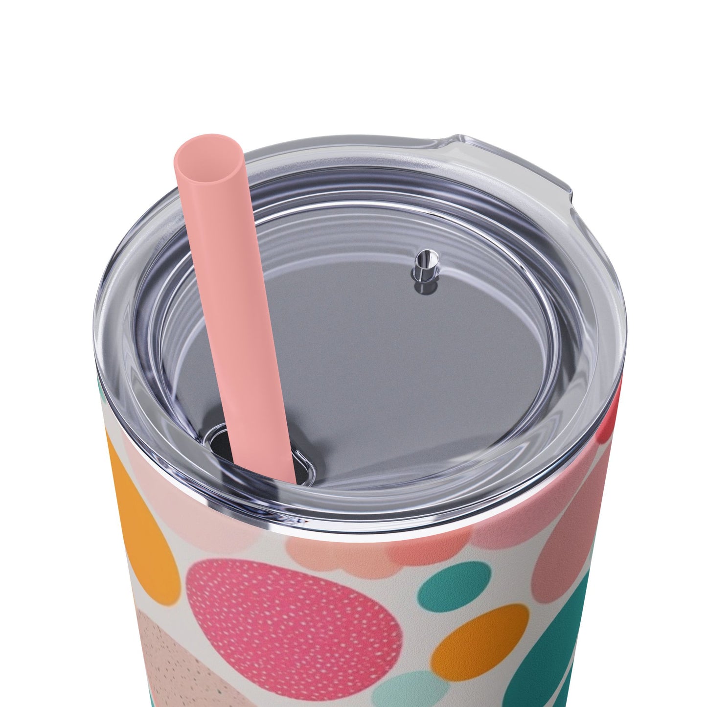 Colorful Polka Dot 20oz Skinny Tumbler with Straw - Fun & Stylish Drinkware