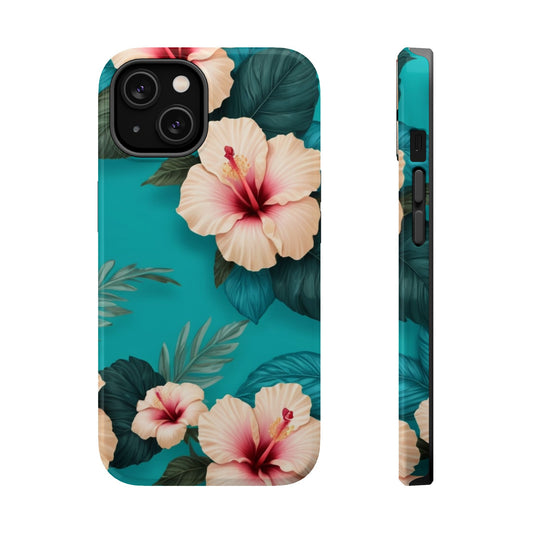 Tropical Floral Magnetic Tough Phone Case for iPhone 16 15 14 13