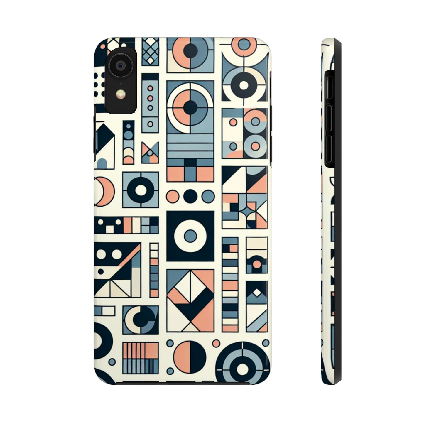 Geometric Print Tough Phone Case for iPhone 16 15 14 13 12 11 X 8 7 Samsung Galaxy S24 S23 S22 S21