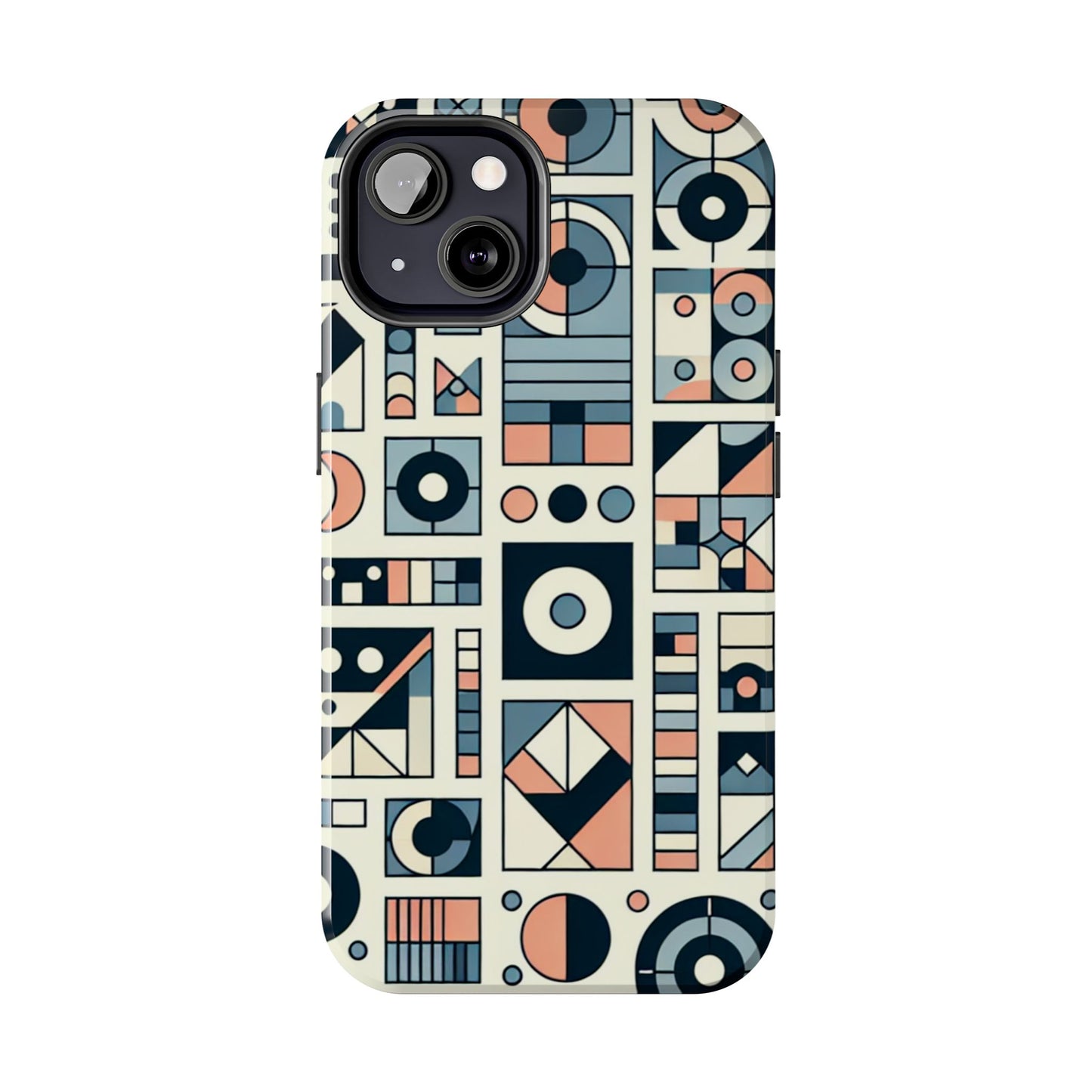Geometric Print Tough Phone Case for iPhone 16 15 14 13 12 11 X 8 7 Samsung Galaxy S24 S23 S22 S21