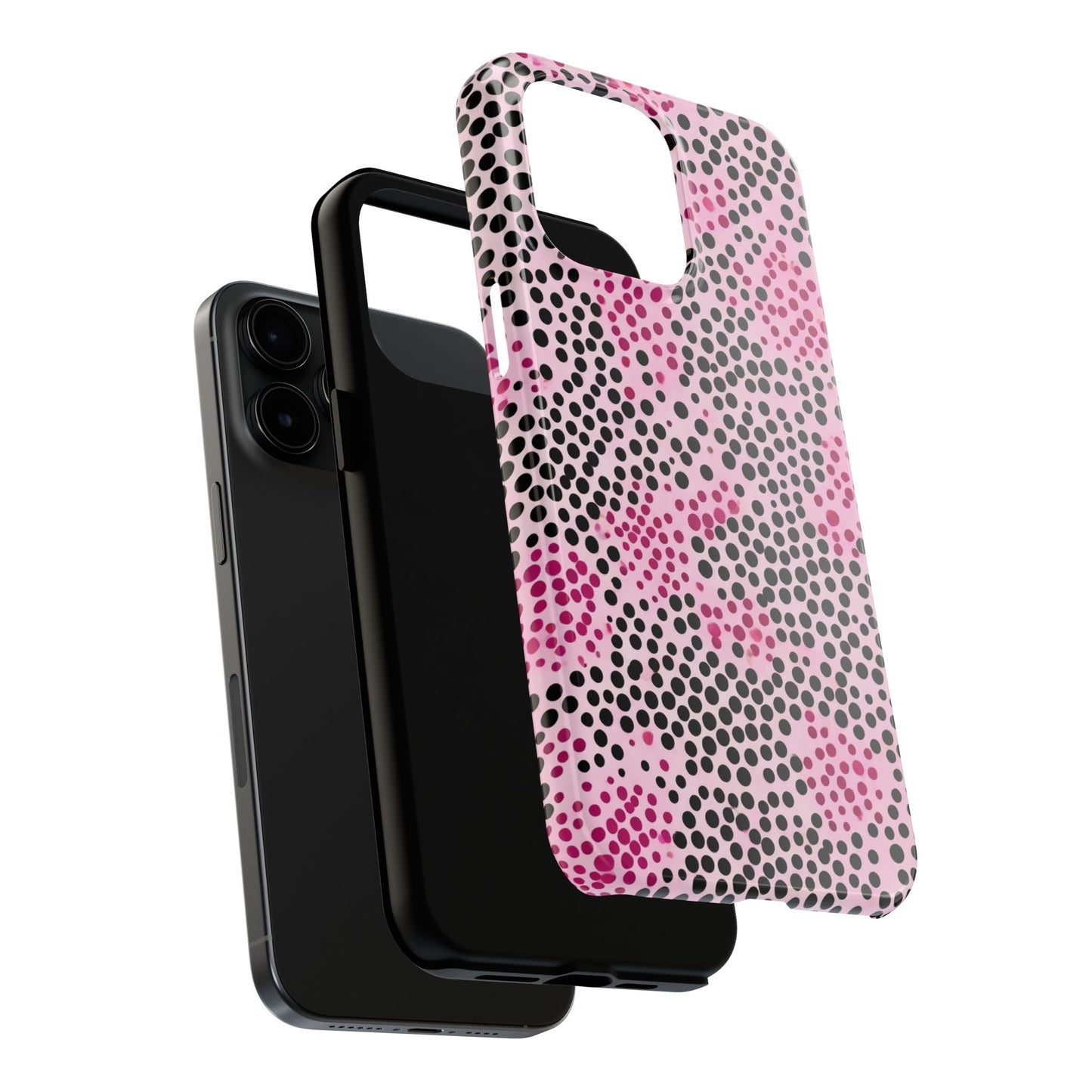 Pink and Black Dot Design Tough Phone Case