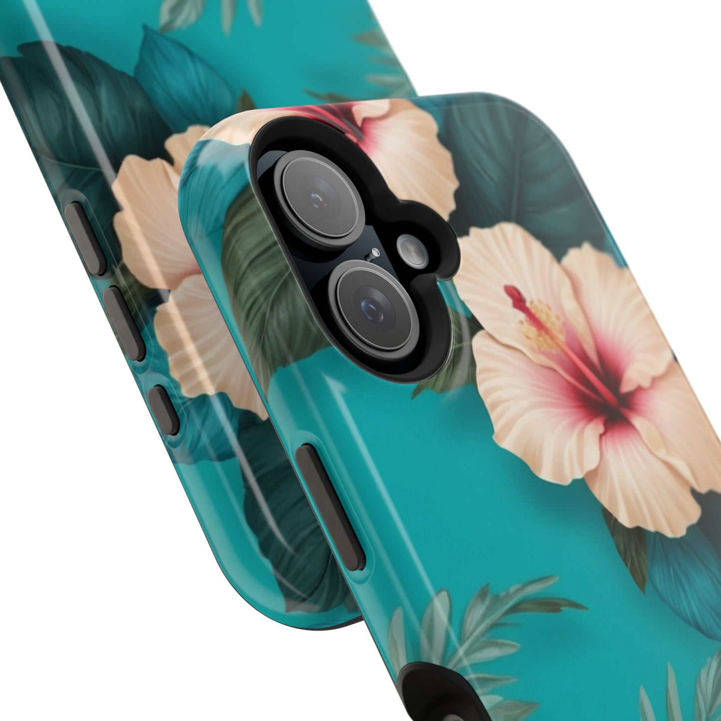 Tropical Floral Magnetic Tough Phone Case for iPhone 16 15 14 13