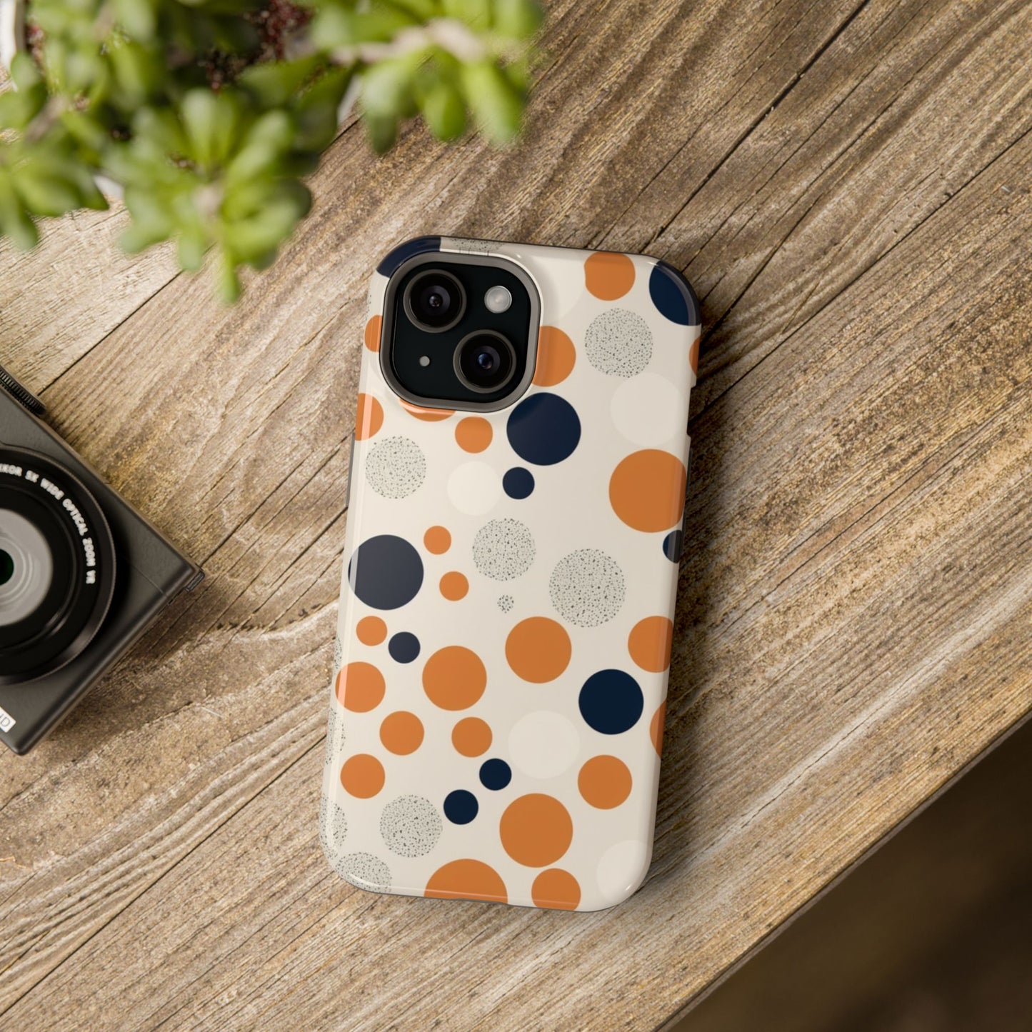 Orange Polka Dot Magnetic Phone Case