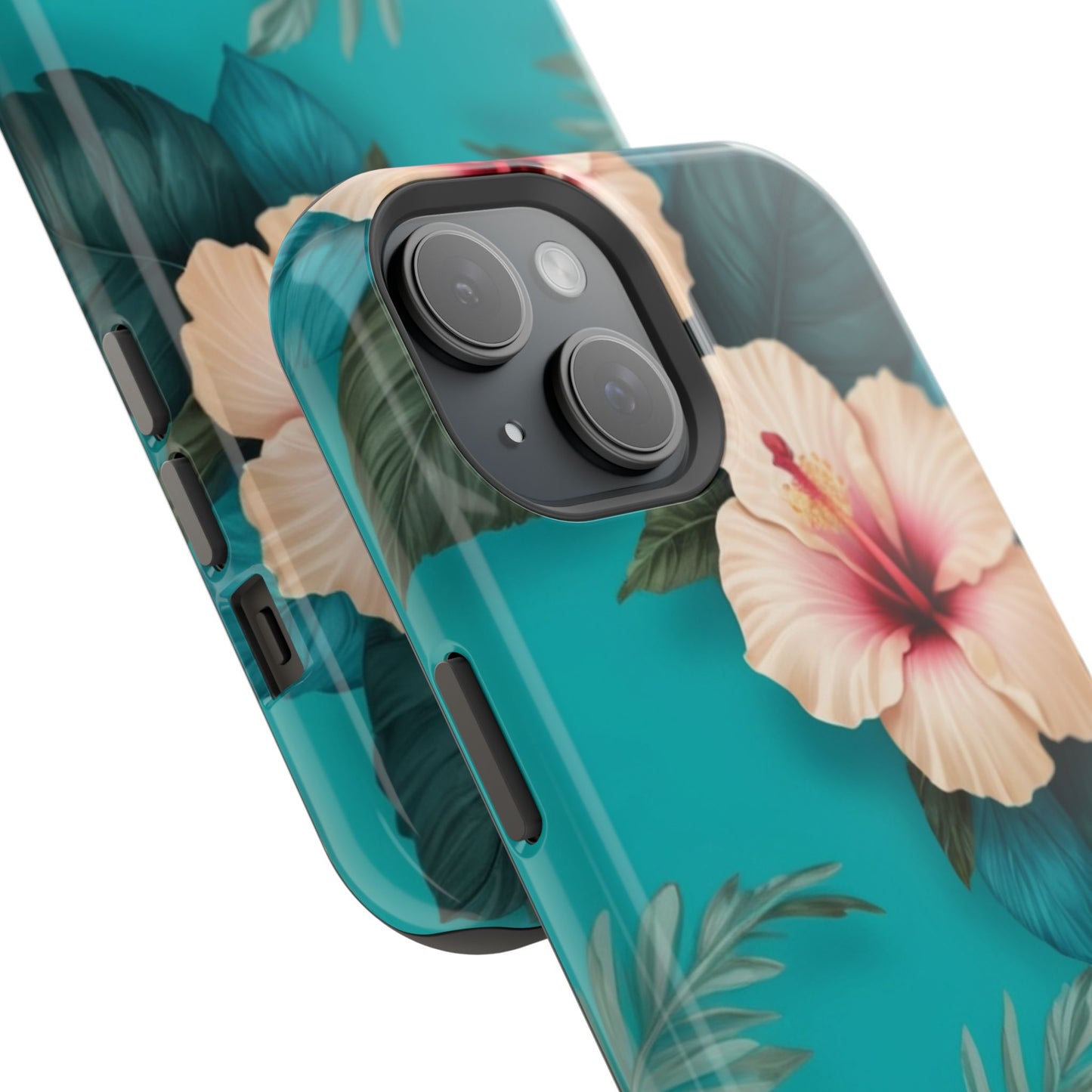 Tropical Floral Magnetic Tough Phone Case for iPhone 16 15 14 13