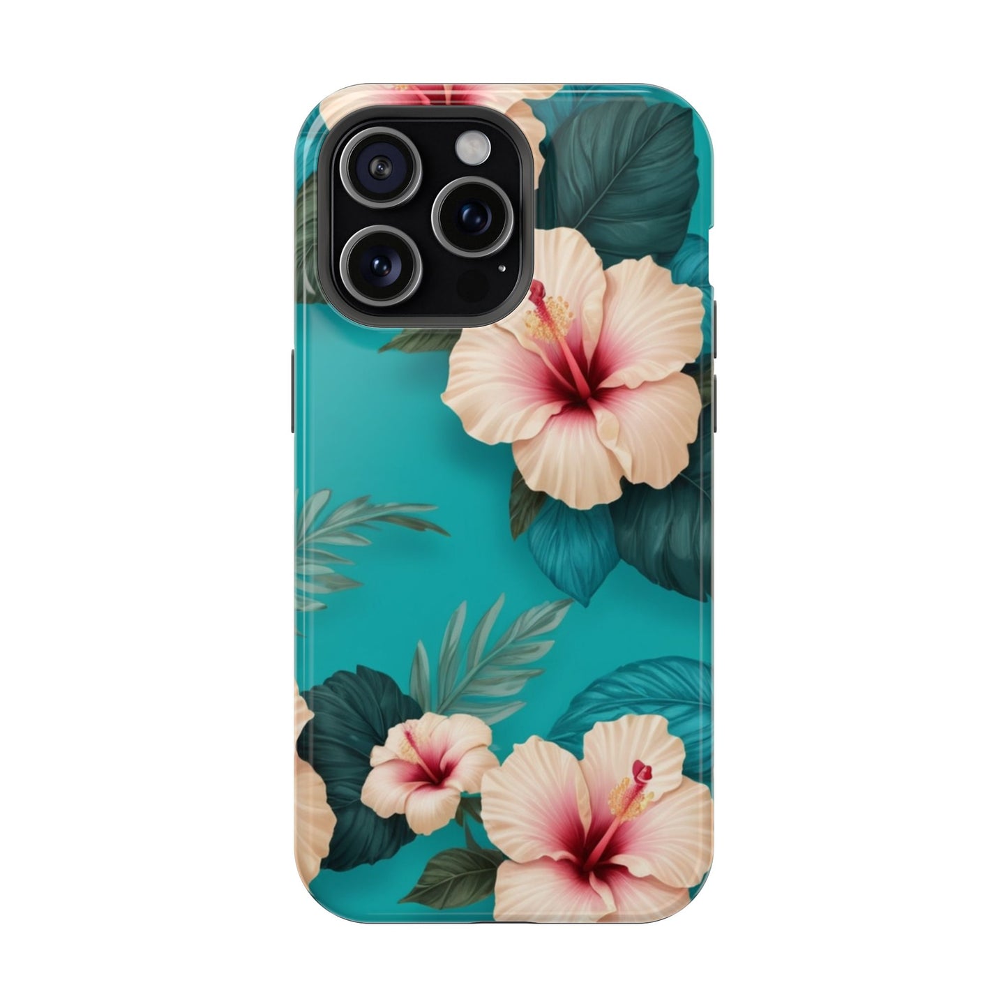 Tropical Floral Magnetic Tough Phone Case for iPhone 16 15 14 13